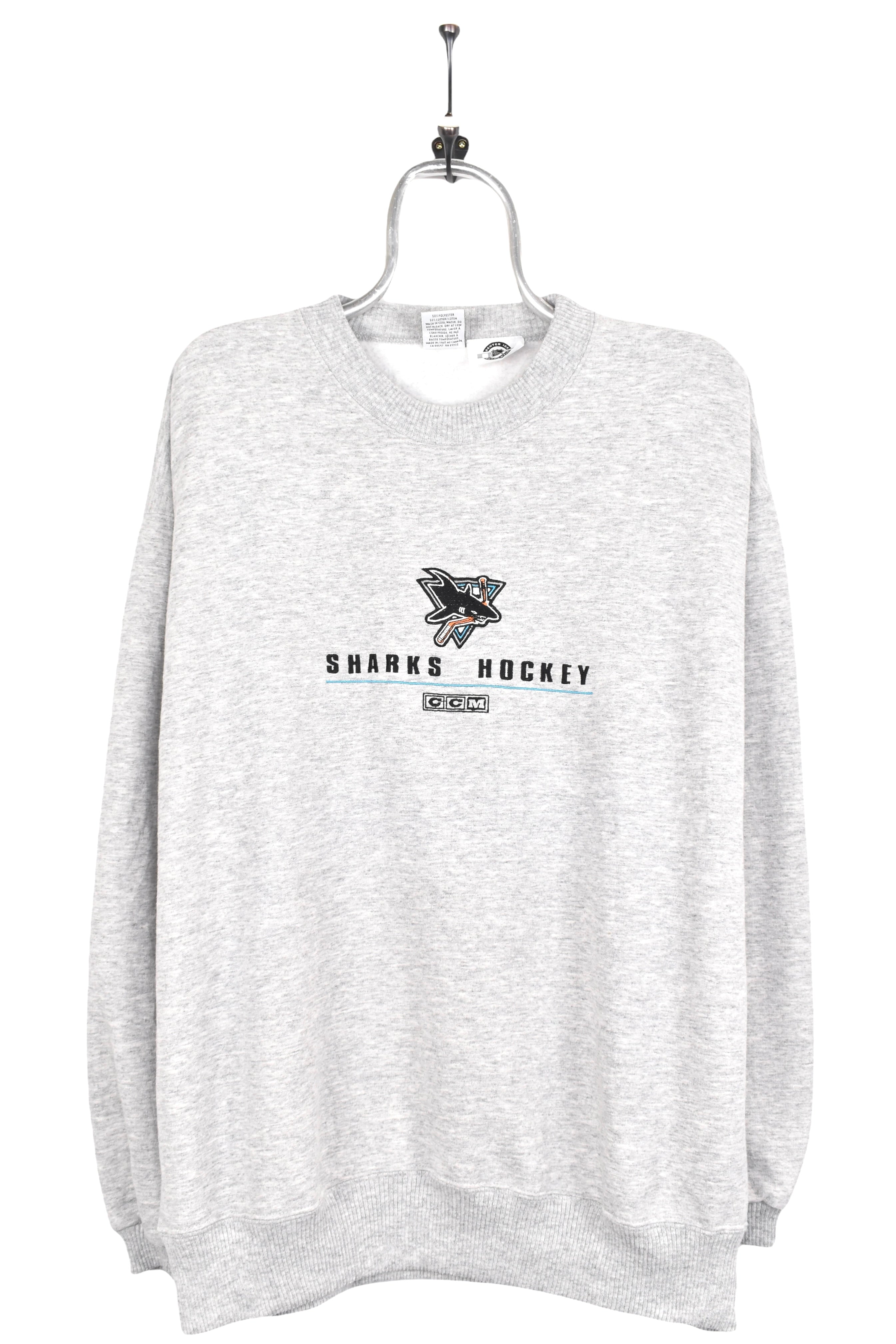 Modern San Jose Sharks sweatshirt, NHL grey embroidered crewneck - AU XL PRO SPORT