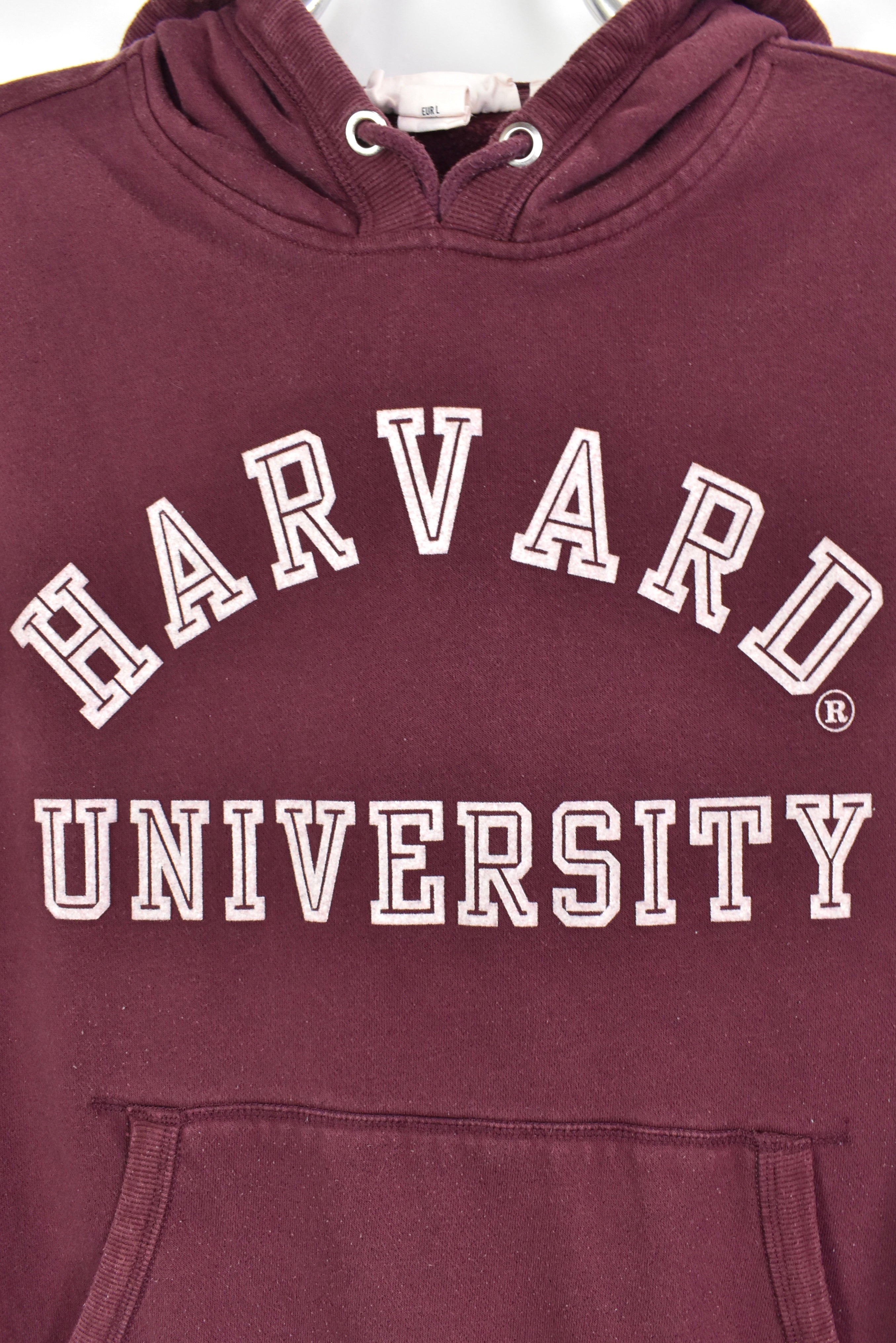 Women's modern Harvard University hoodie, long sleeve graphic sweatshirt - medium, burgundy COLLEGE