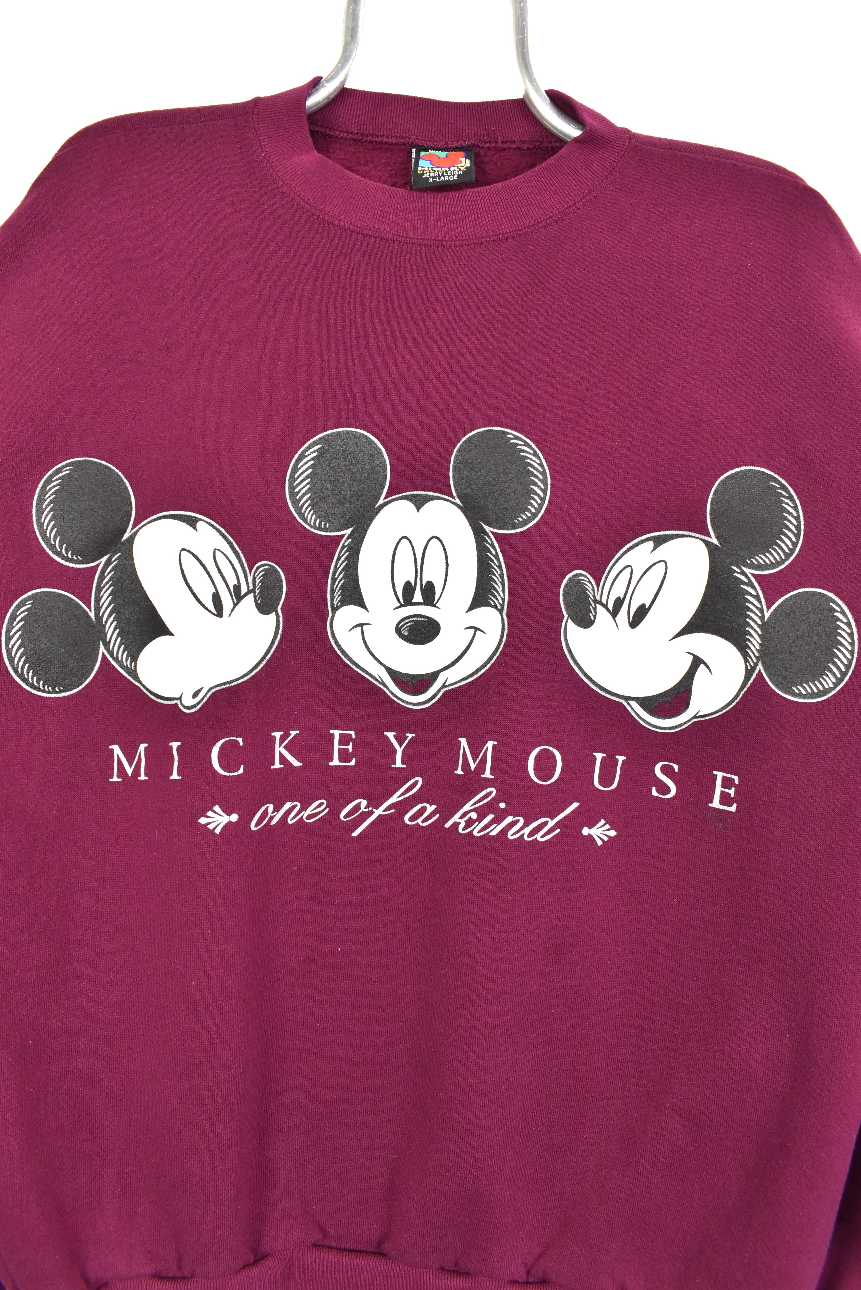 Vintage Disney sweatshirt, Mickey Mouse graphic crewneck - large, burgundy DISNEY / CARTOON