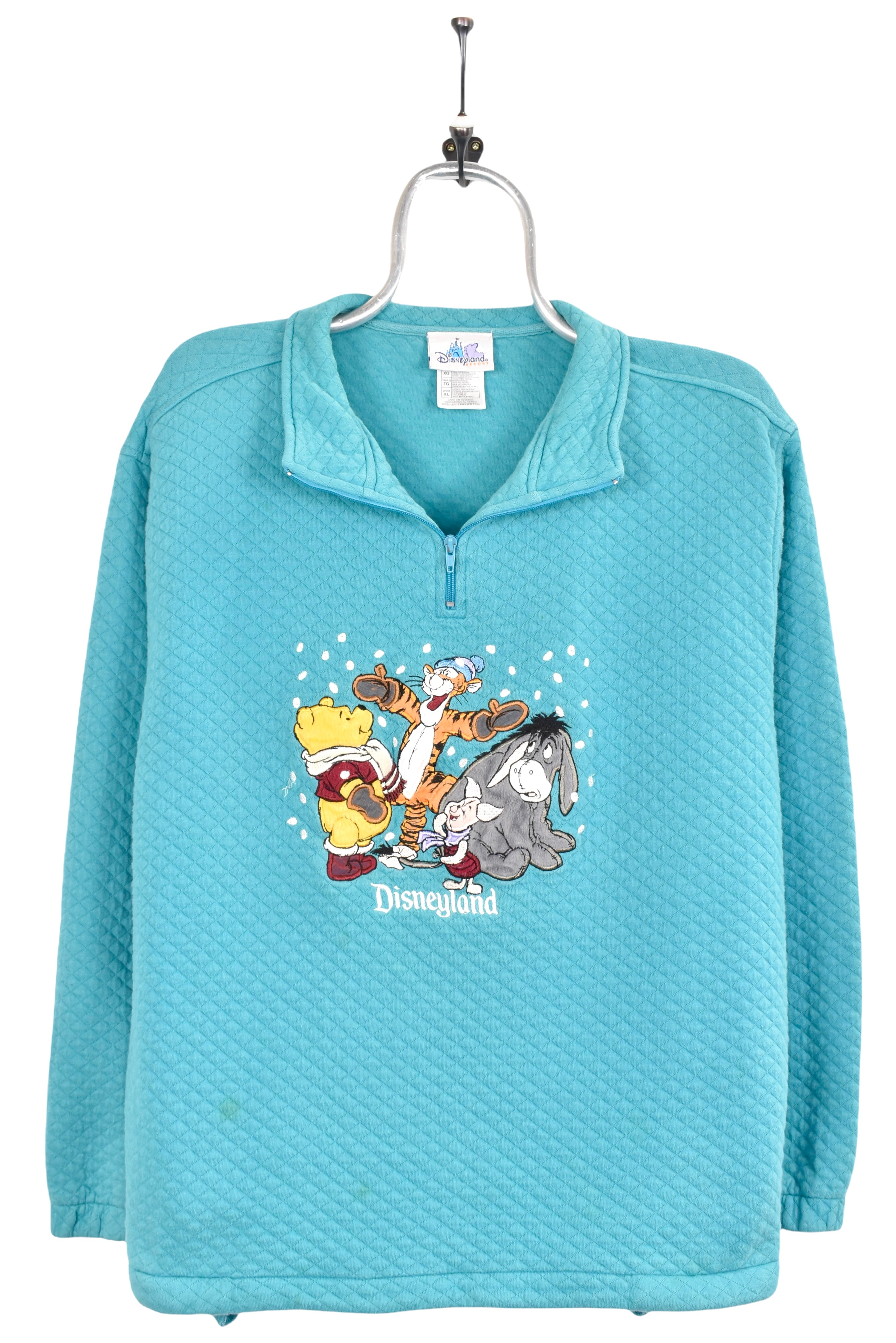 Women's vintage Disney sweatshirt, embroidered Disneyland 1/4 zip - AU XL DISNEY / CARTOON