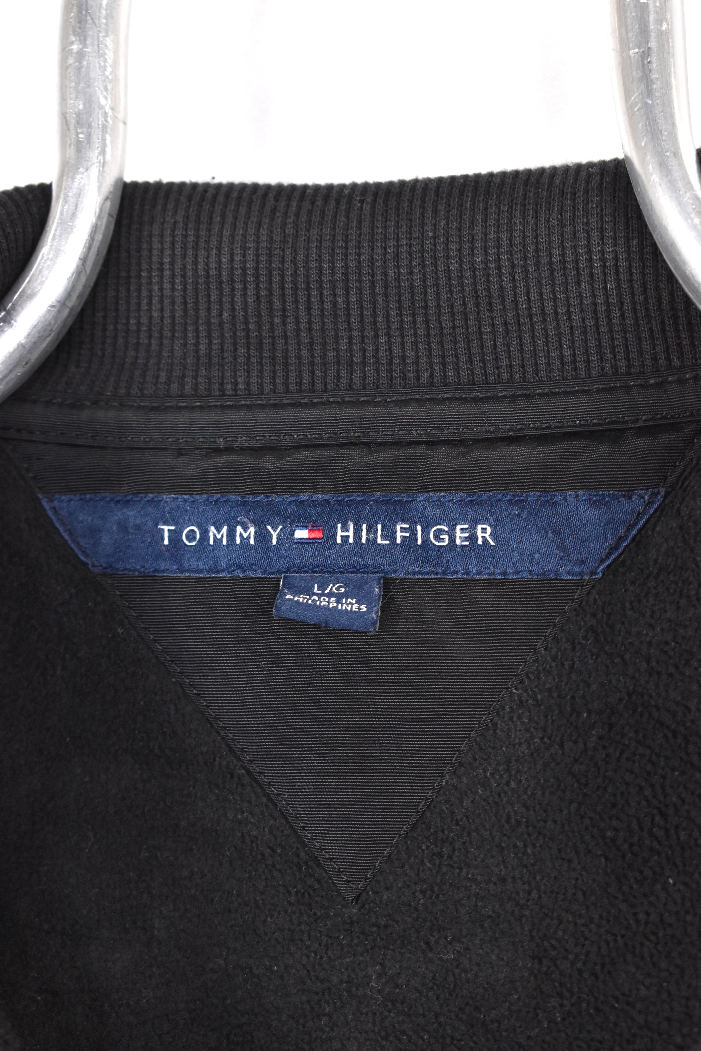 Vintage Tommy Hilfiger jacket, black heavy coat - AU L TOMMY HILFIGER