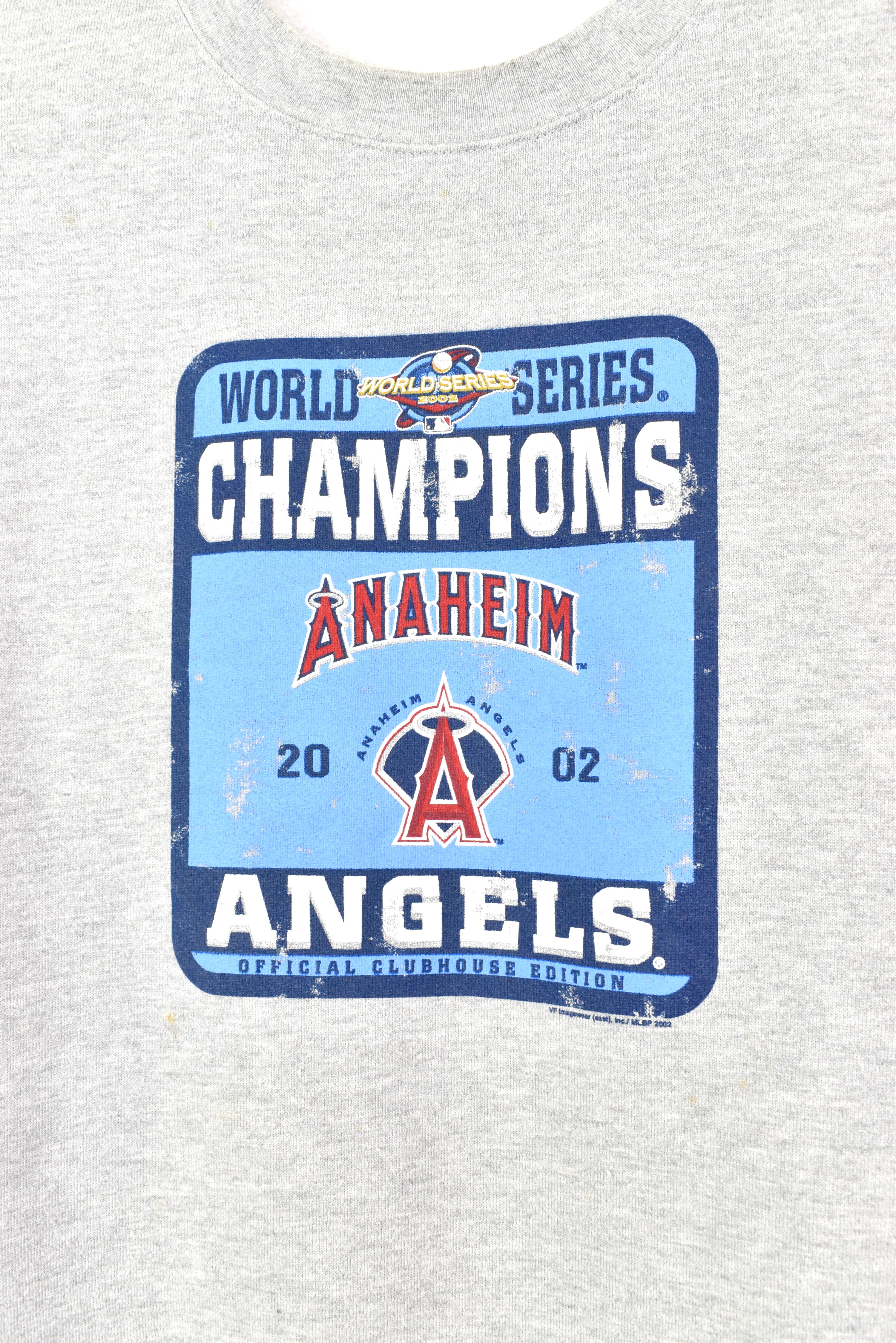 VINTAGE MLB ANAHEIM ANGELS WORLD SERIES GREY SWEATSHIRT | XXL PRO SPORT