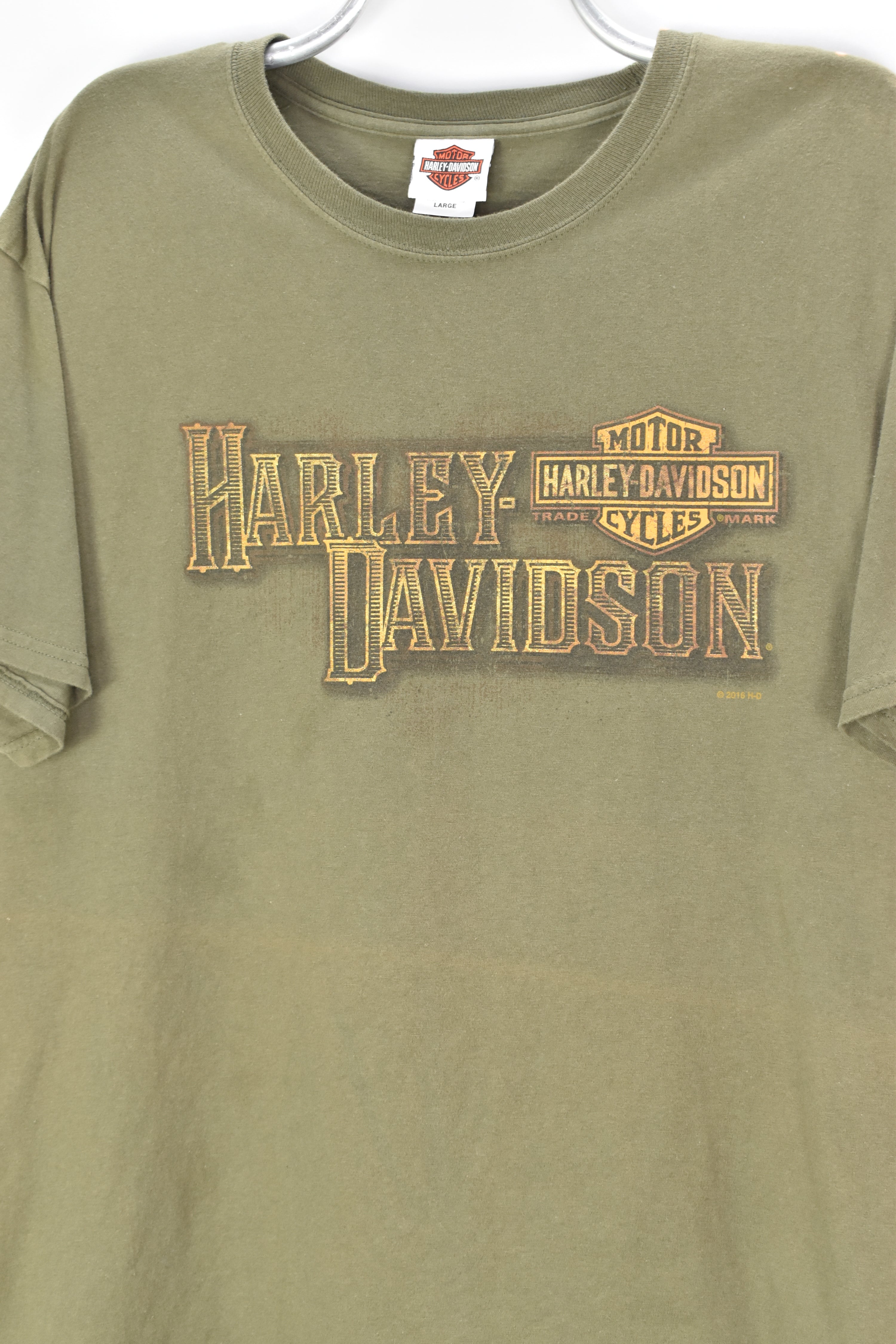 HARLEY DAVIDSON GREEN T-SHIRT | LARGE HARLEY DAVIDSON