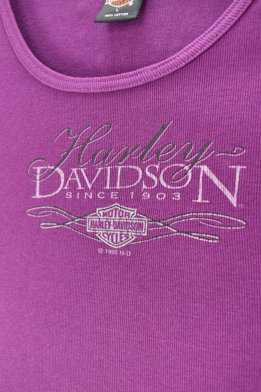 VINTAGE 1995 WOMEN'S HARLEY DAVIDSON PURPLE SINGLET | MEDIUM HARLEY DAVIDSON