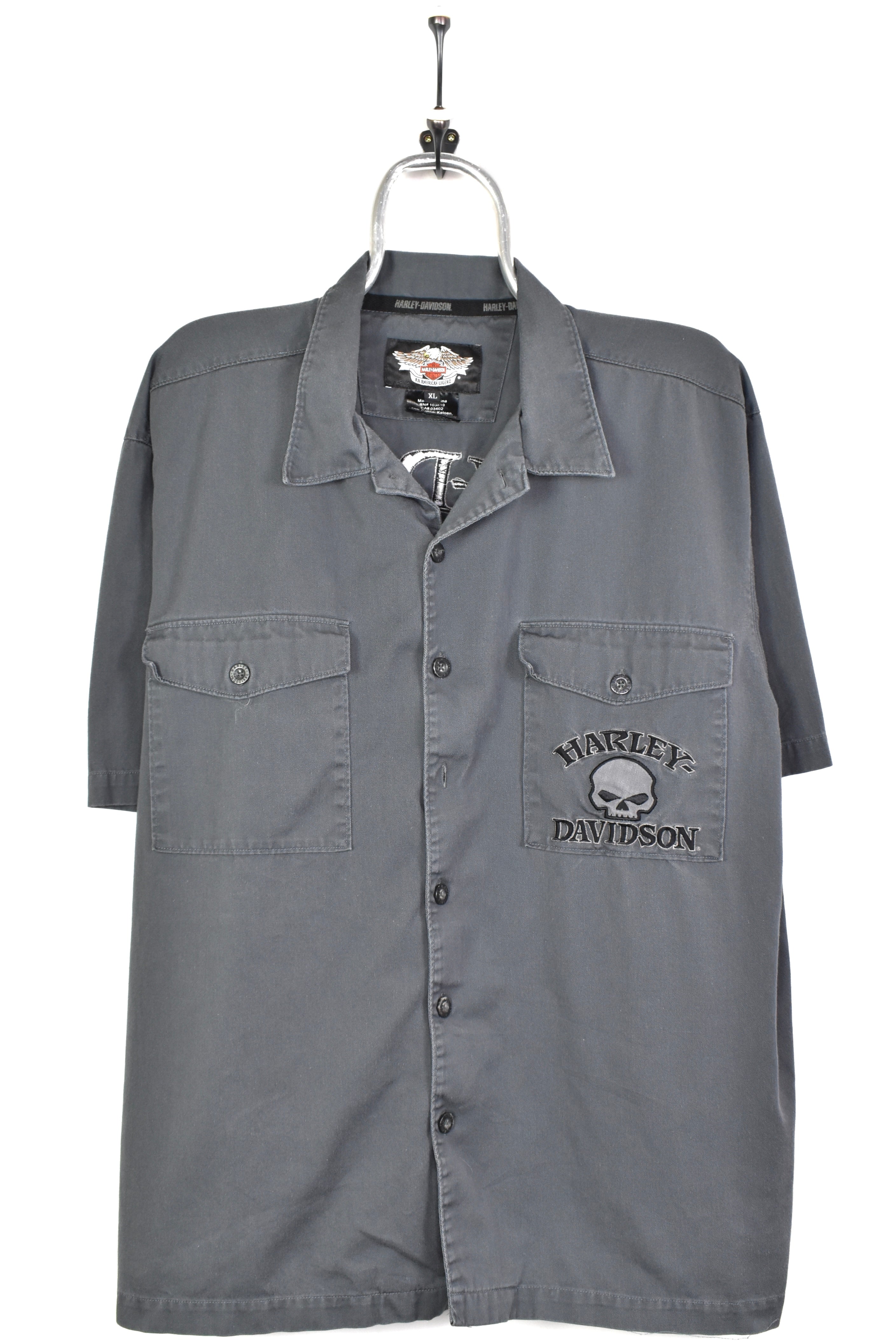 Modern Harley Davidson shirt, button up collared embroidered tee - AU XL HARLEY DAVIDSON