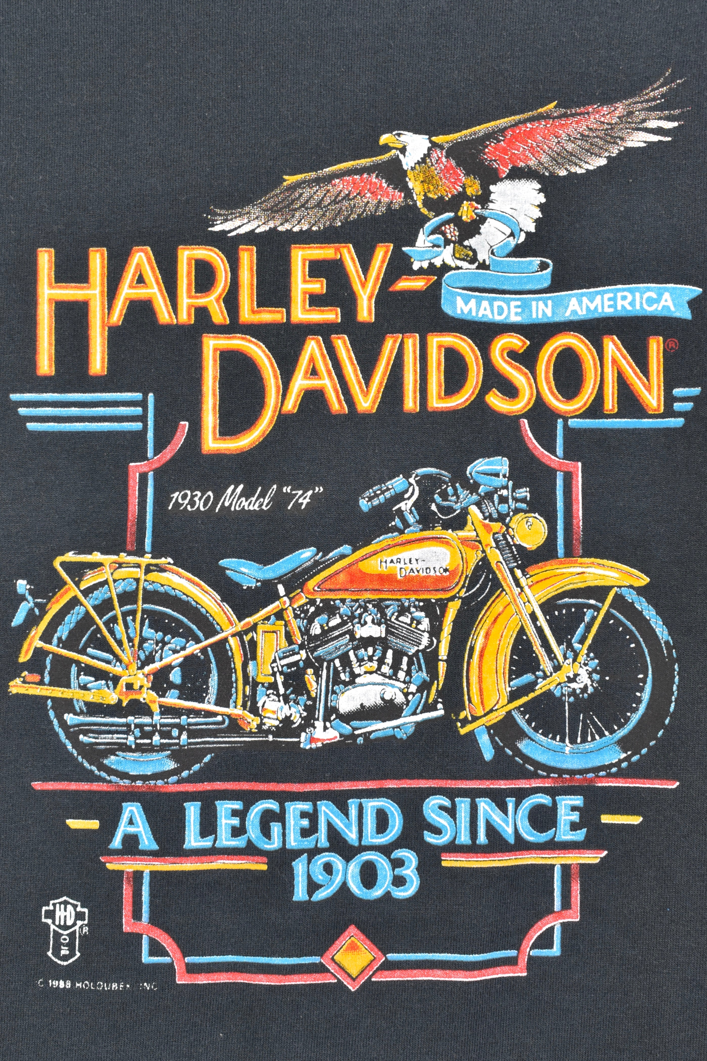 Vintage 1988 Harley Davidson custom black t-shirt | Medium HARLEY DAVIDSON