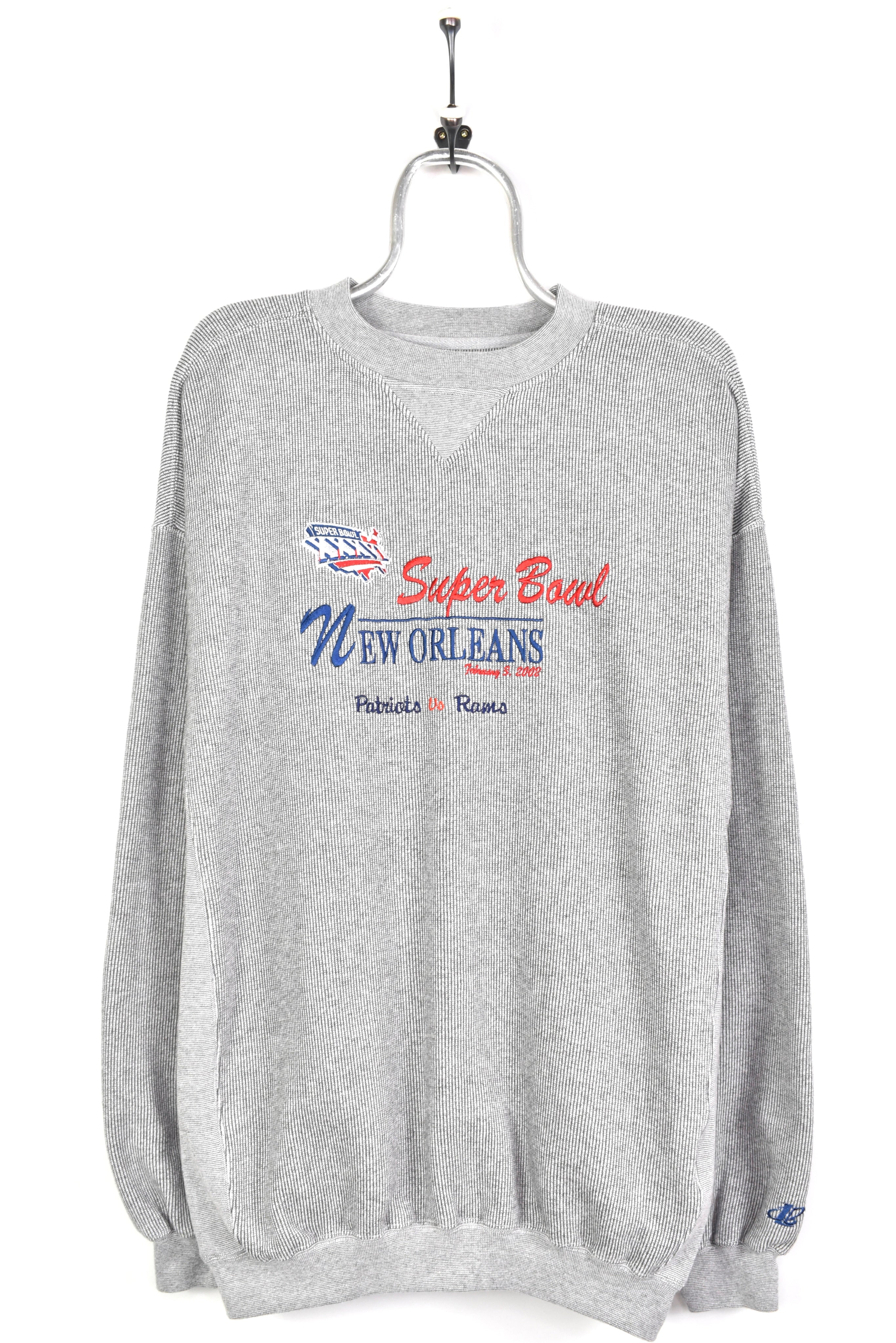 Vintage Superbowl sweatshirt, NFL grey embroidered crewneck - AU XXL PRO SPORT