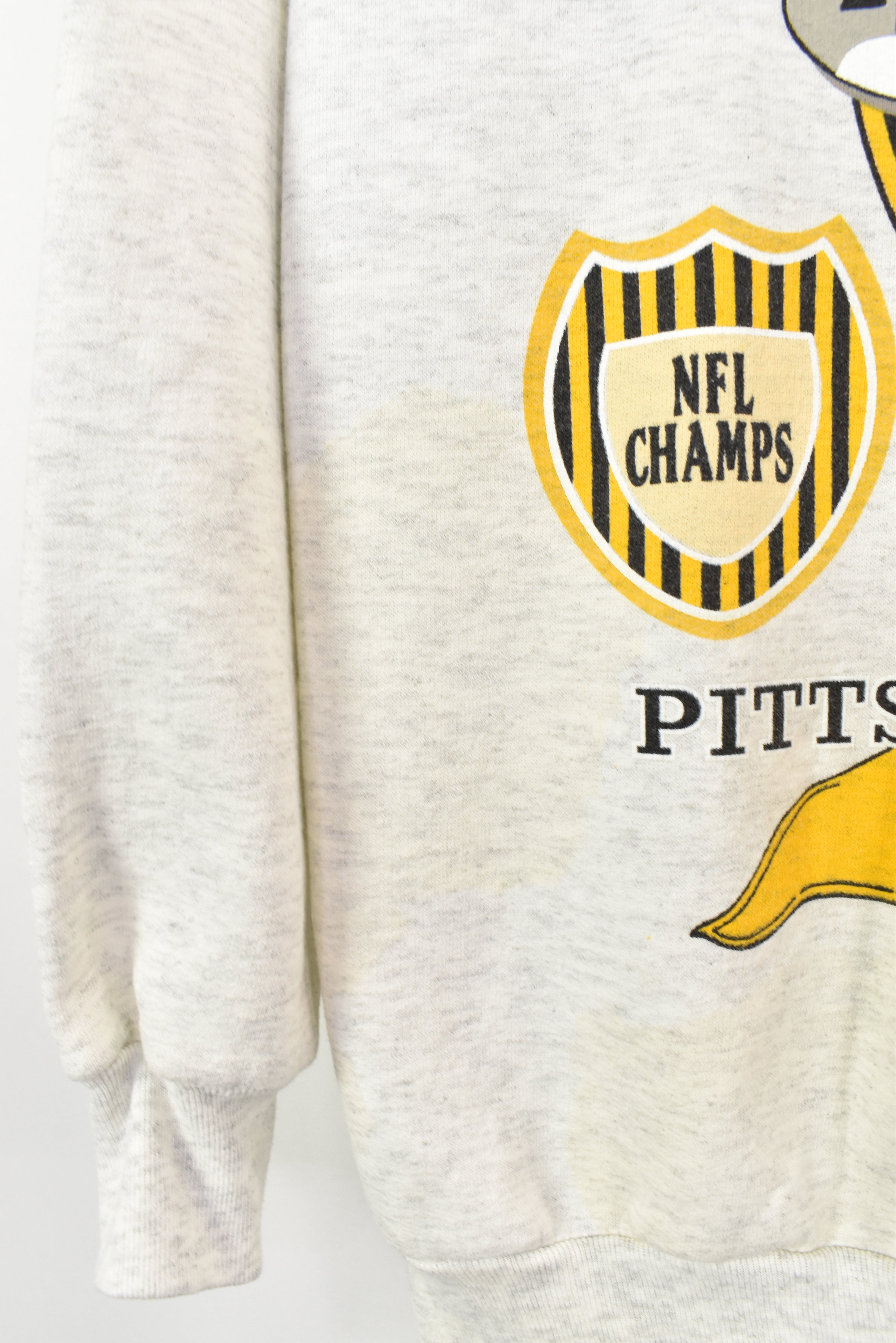 VINTAGE 1993 NFL PITTSBURGH STEELERS GREY SWEATSHIRT | LARGE PRO SPORT