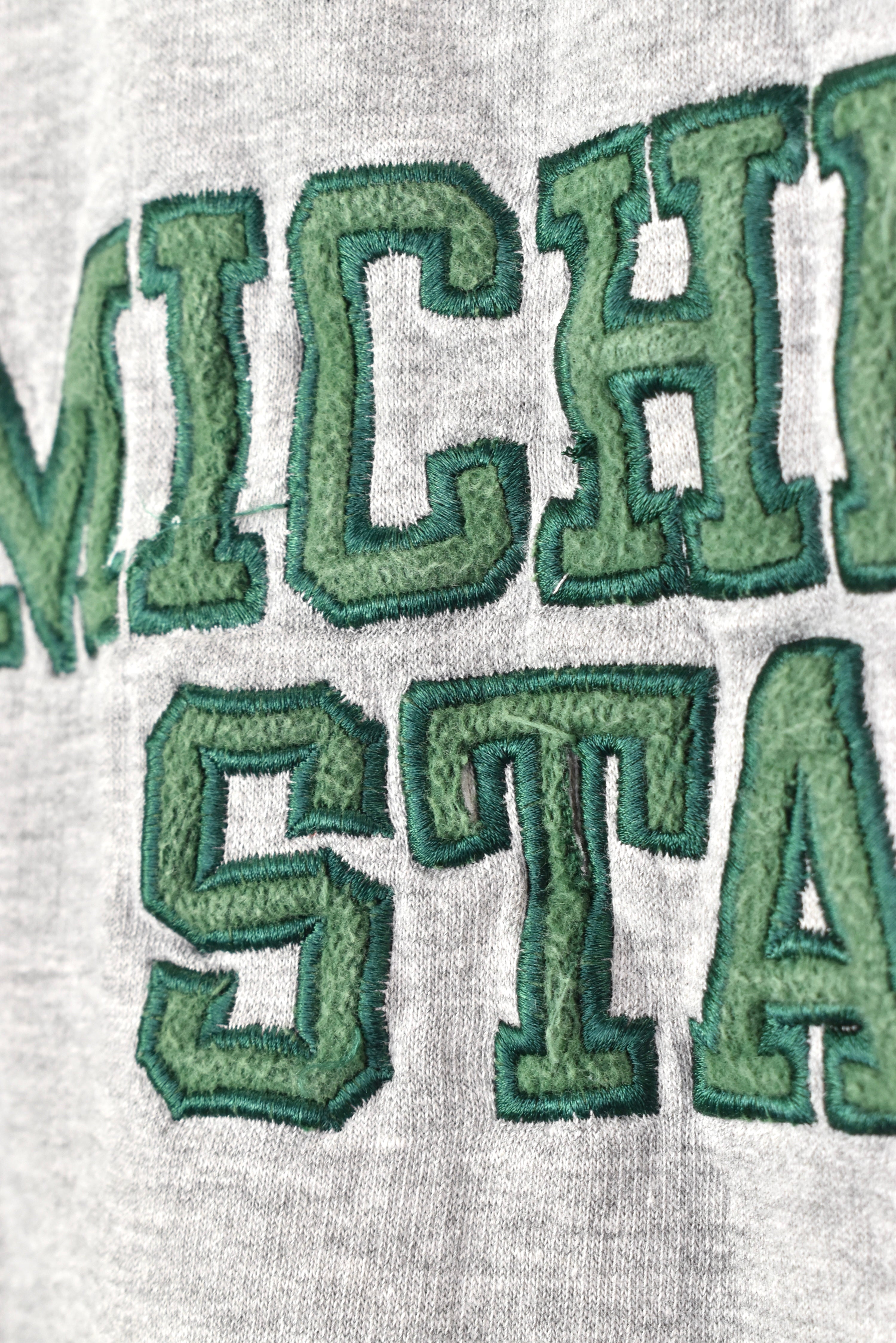 Vintage Michigan State University sweatshirt, long sleeve embroidered crewneck - large, grey COLLEGE