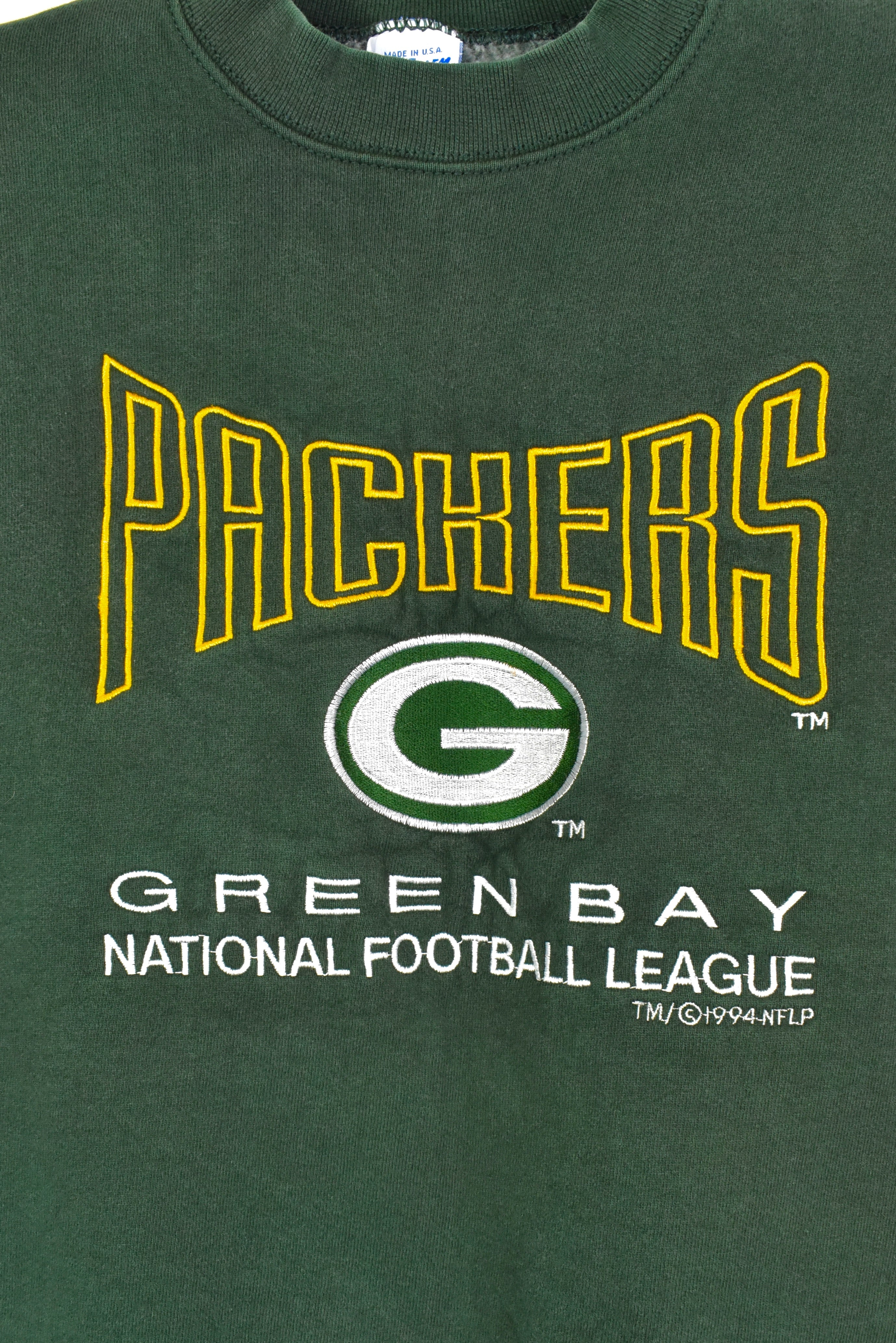 Vintage 1994 NFL Green Bay Packers embroidered green sweatshirt | M/L PRO SPORT