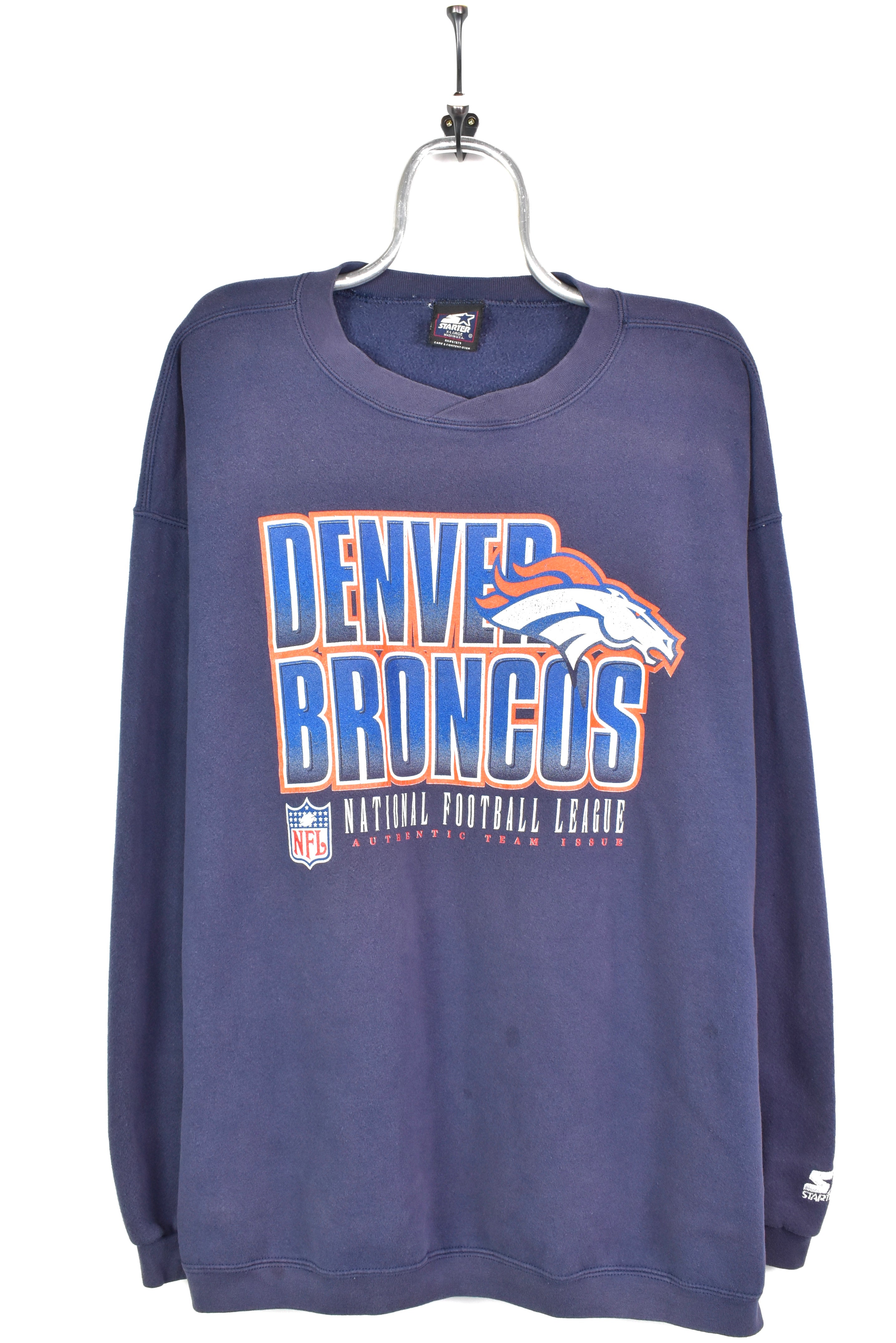 Vintage Denver Broncos sweatshirt, NFL navy blue graphic crewneck - XXL PRO SPORT