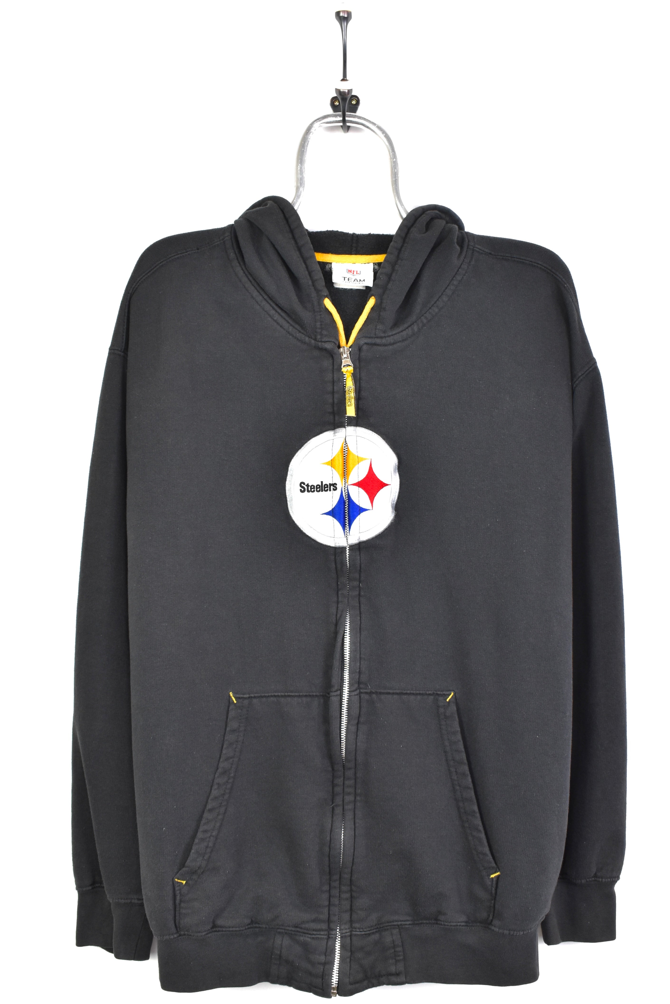 Vintage NFL Pittsburgh Steelers embroidered black hoodie | XL PRO SPORT