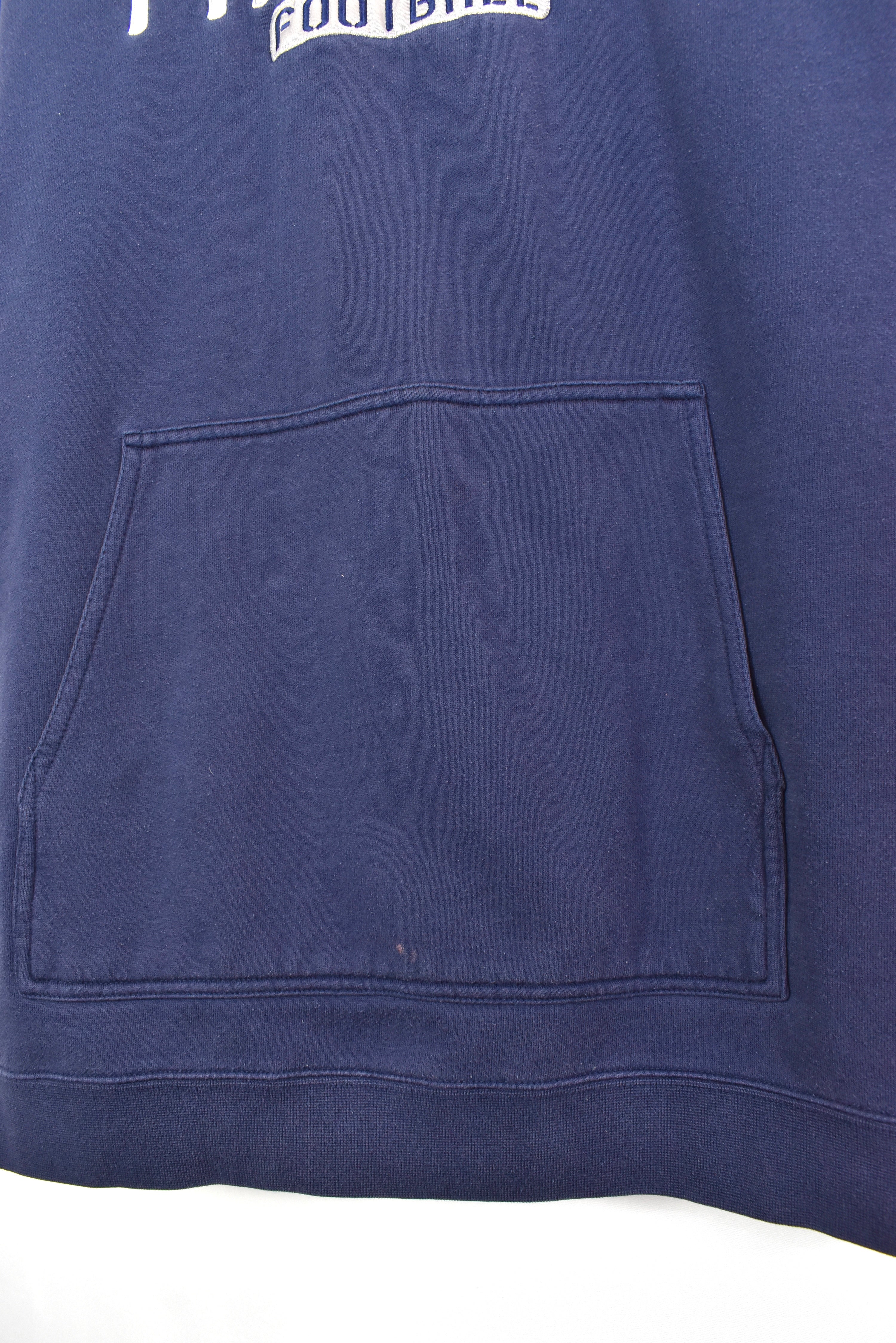 Vintage New England Patriots hoodie, NFL navy blue embroidered sweatshirt - AU XXL PRO SPORT