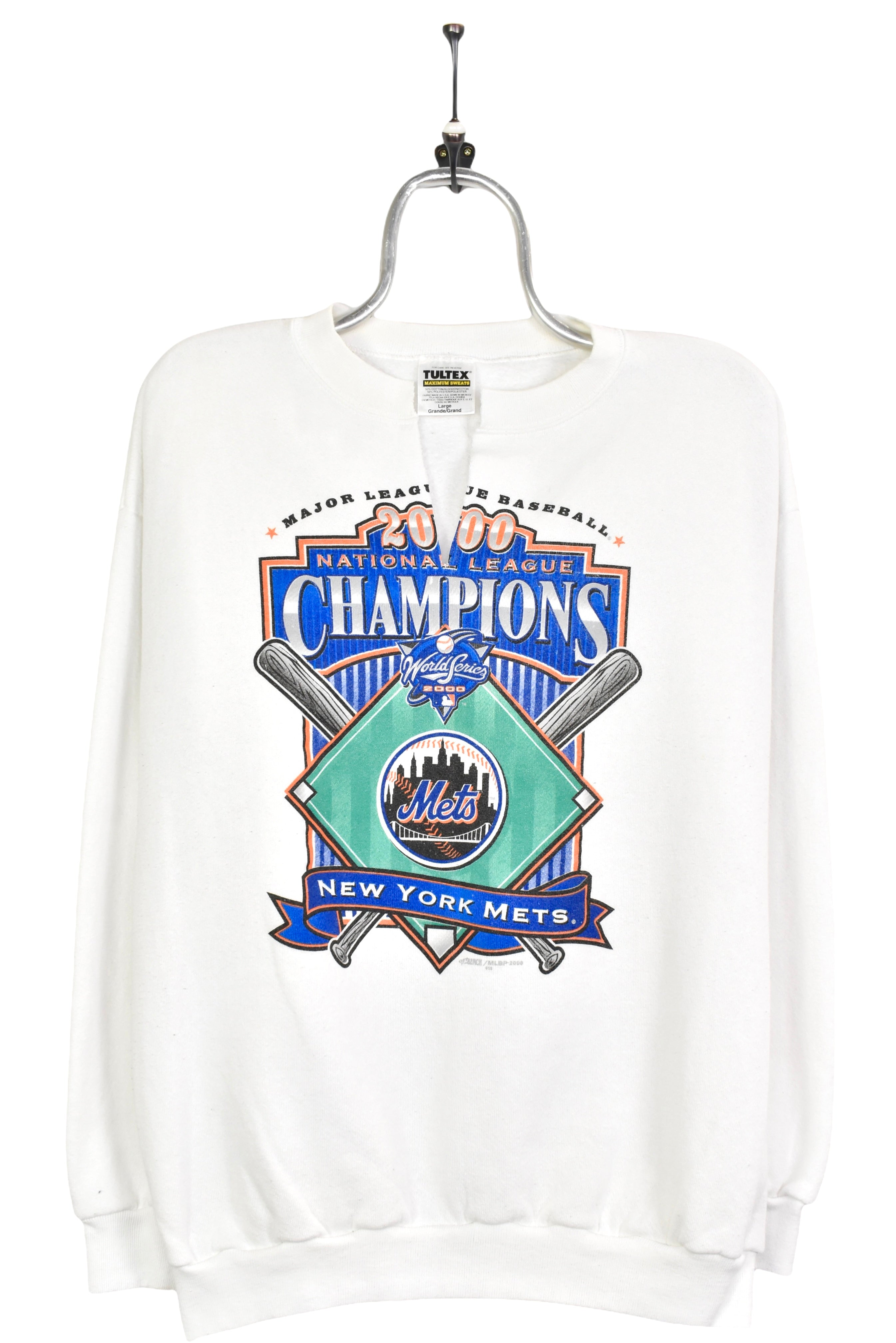 Vintage MLB 2000 World Series New York Mets white sweatshirt | Large PRO SPORT