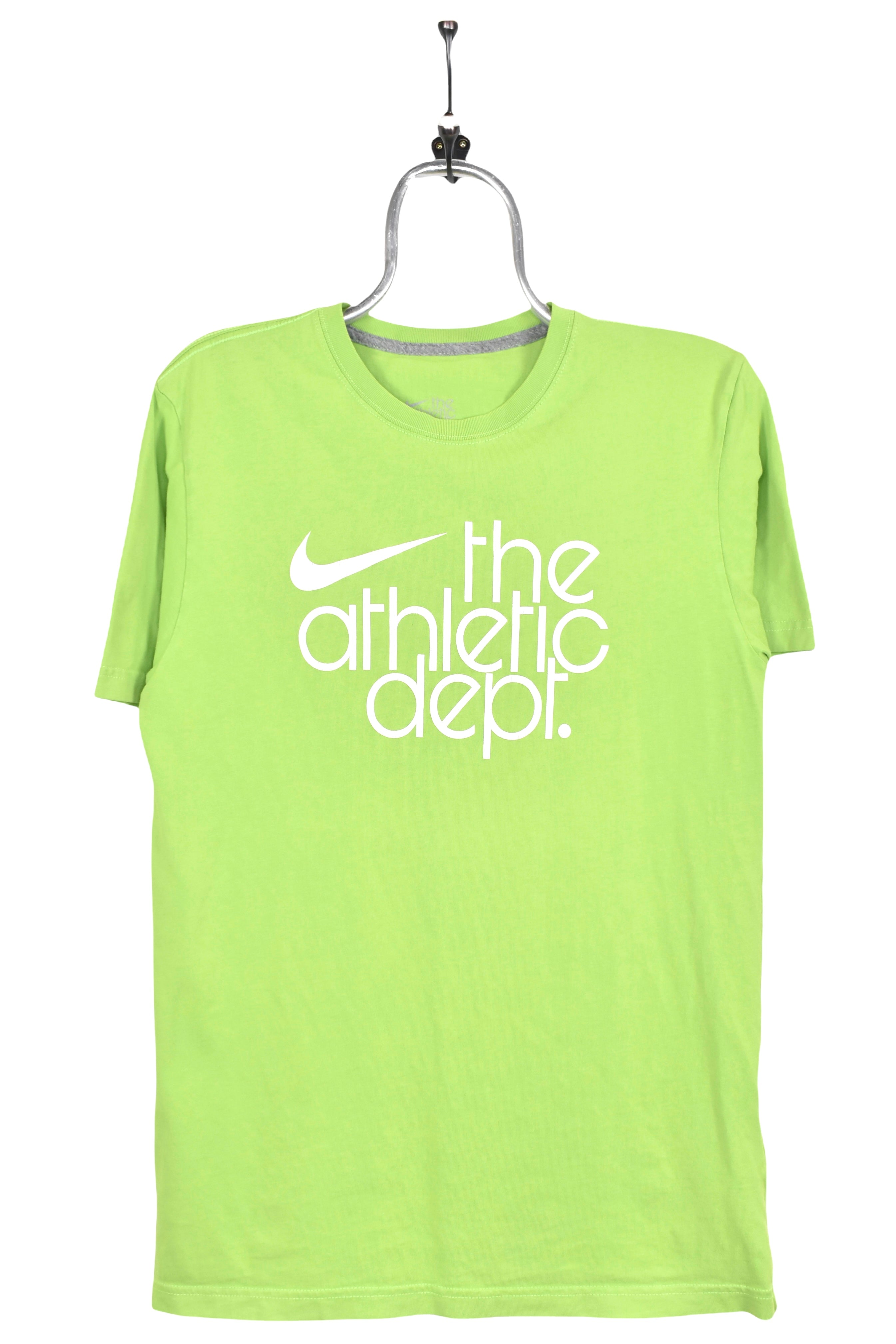 Women's modern Nike shirt, green graphic tee - AU M NIKE