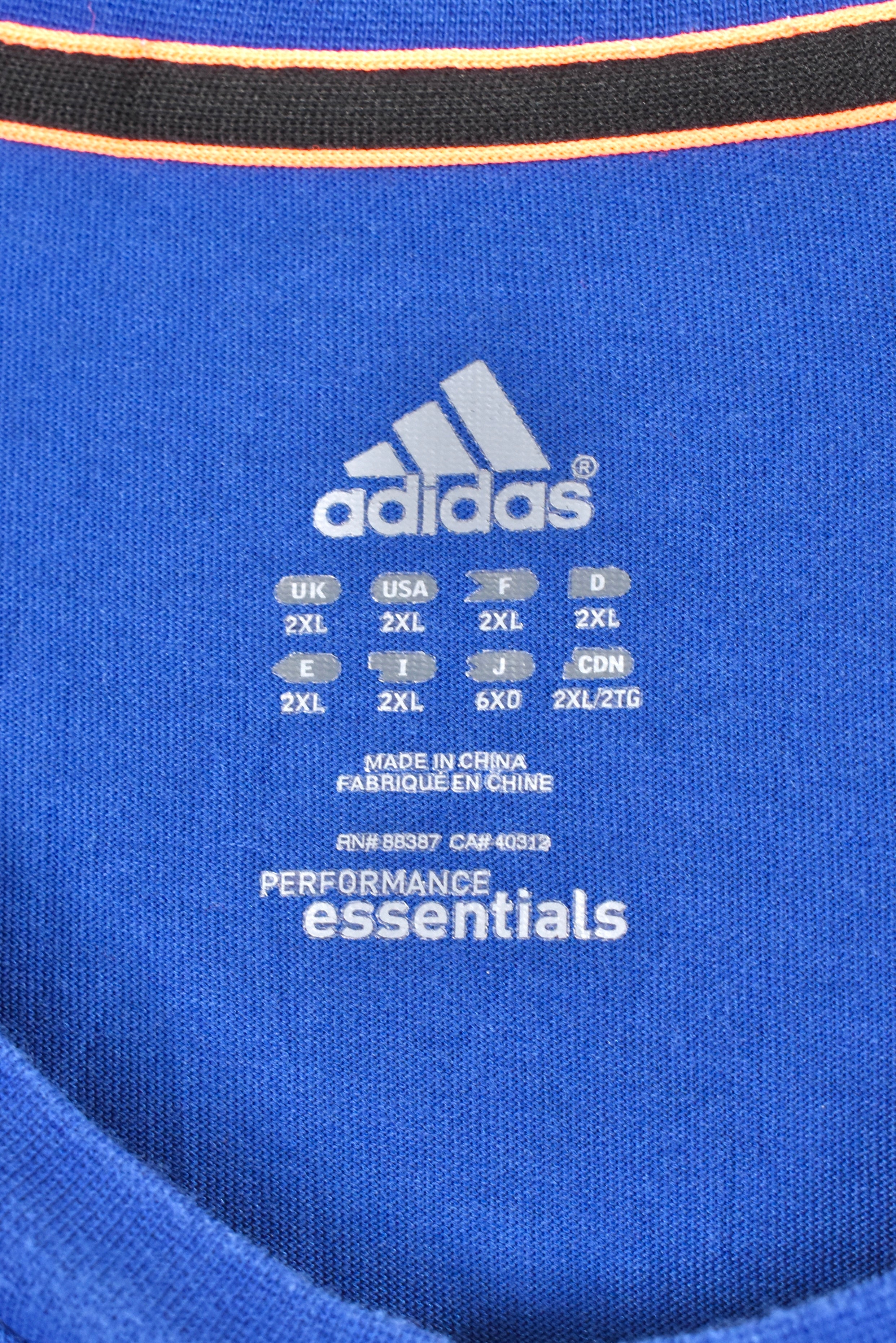 Modern Adidas shirt, blue embroidered tee - AU XXL ADIDAS