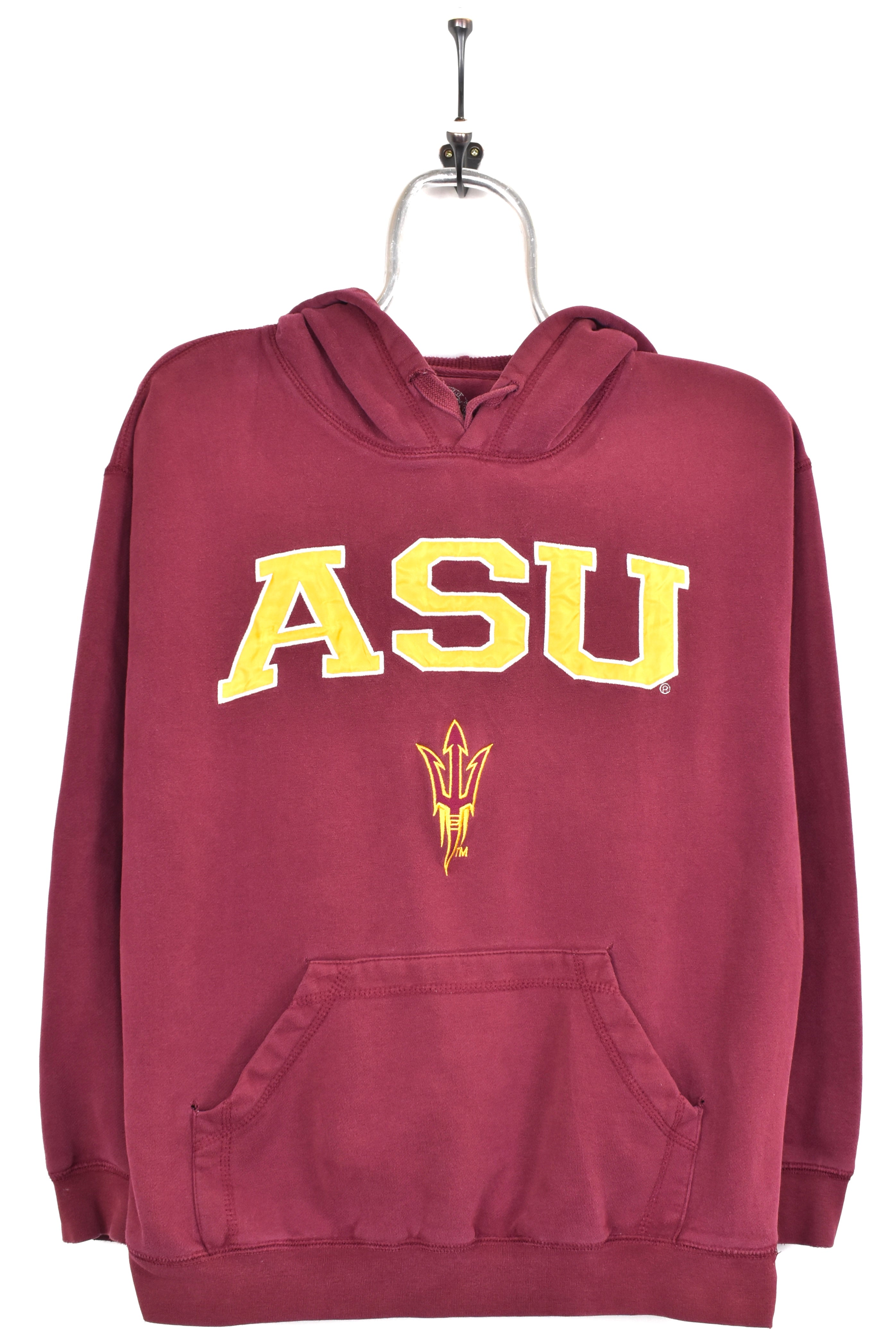 Vintage Arizona State University hoodie, burgundy embroidered sweatshirt - AU S COLLEGE