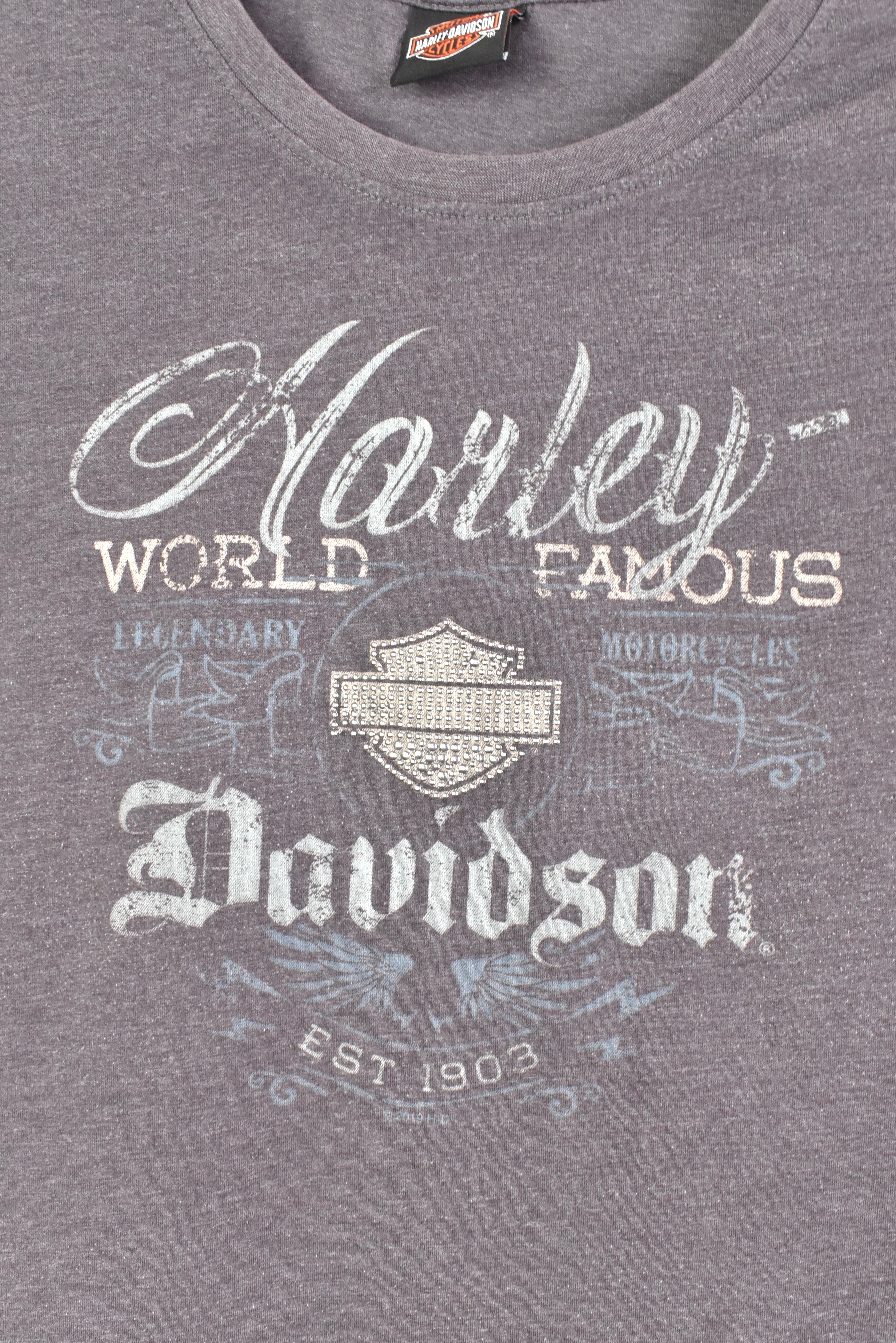 Modern Women's Harley Davidson purple T-Shirt | Medium HARLEY DAVIDSON