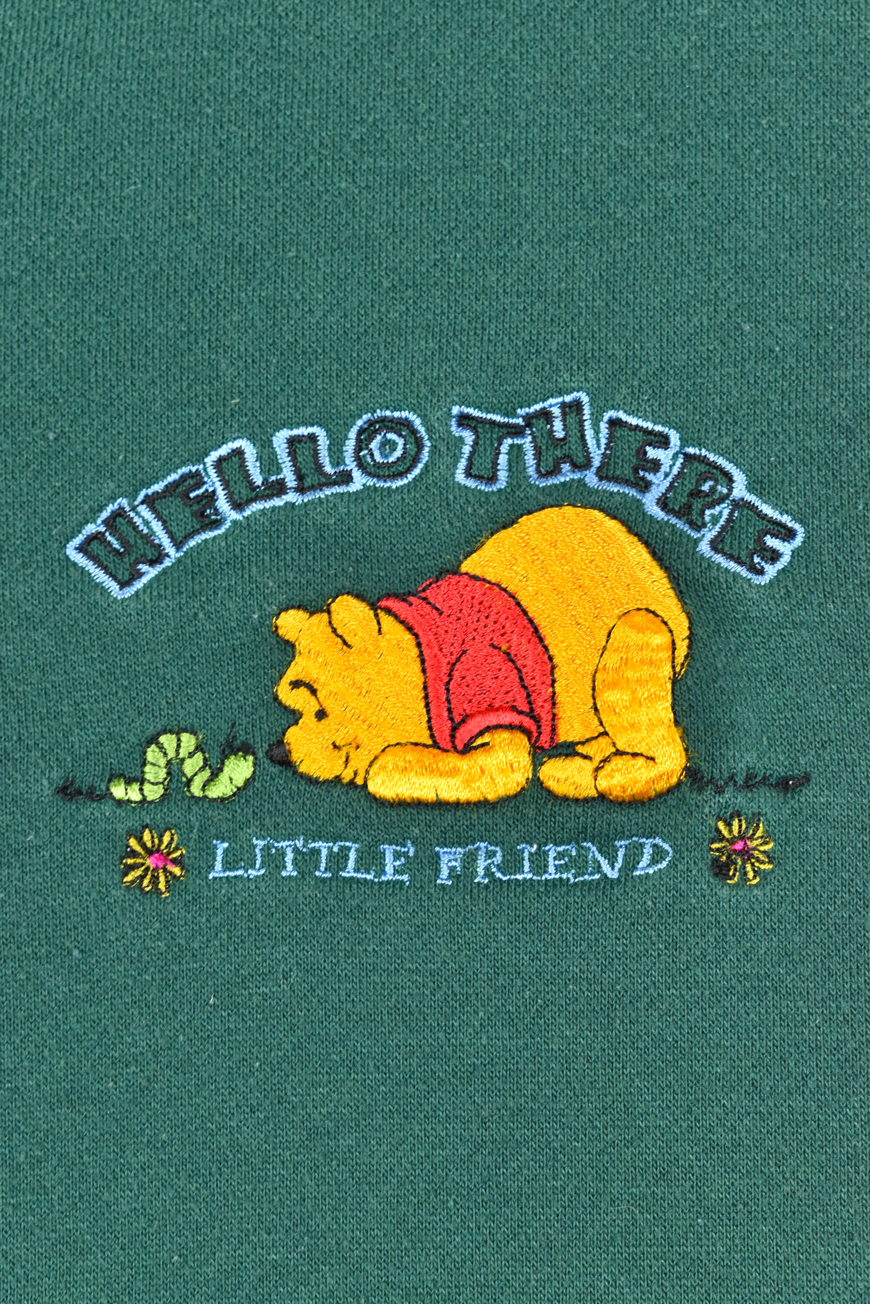 Vintage Disney Pooh embroidered green sweatshirt | Medium DISNEY / CARTOON