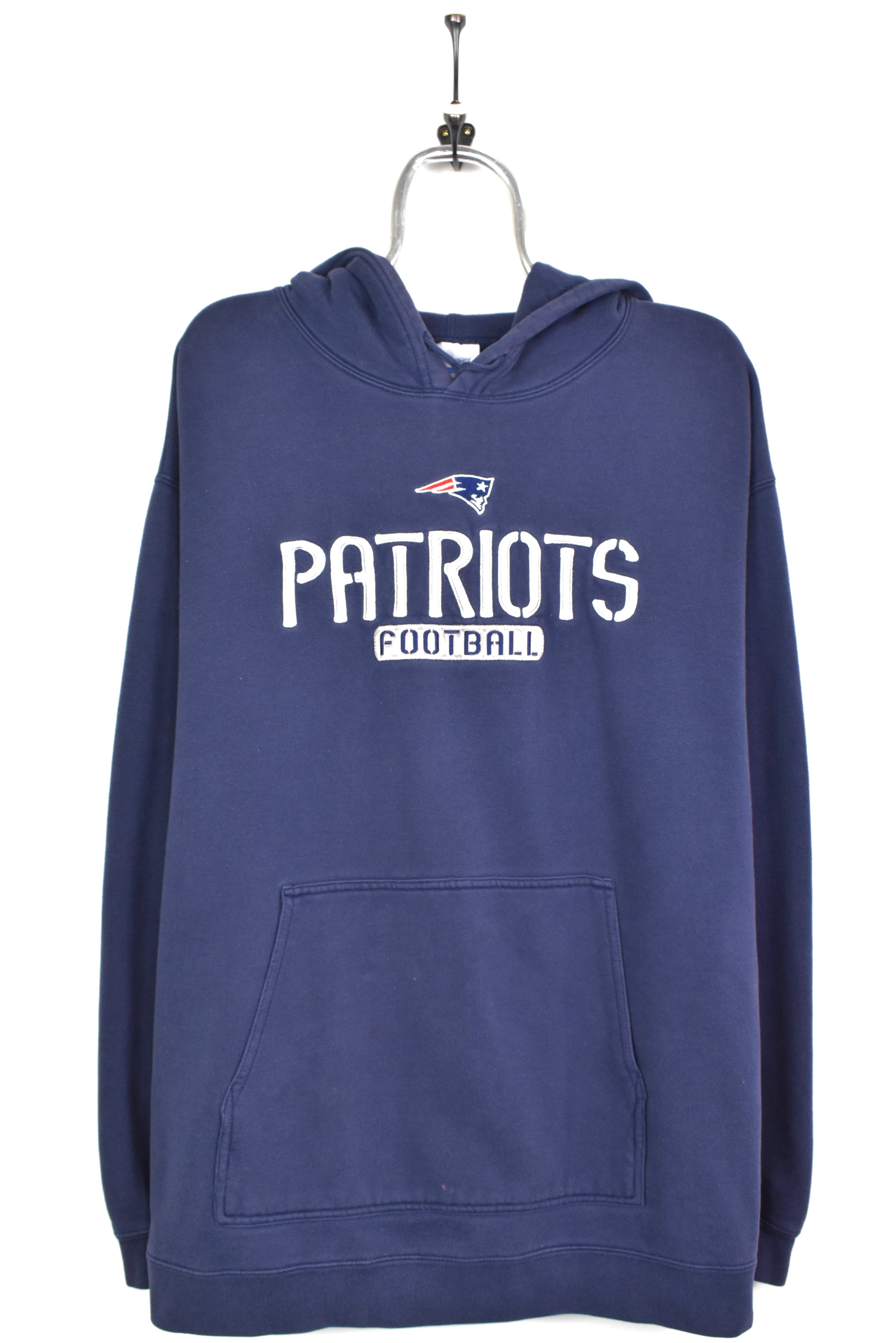 Vintage New England Patriots hoodie, NFL navy blue embroidered sweatshirt - AU XXL PRO SPORT