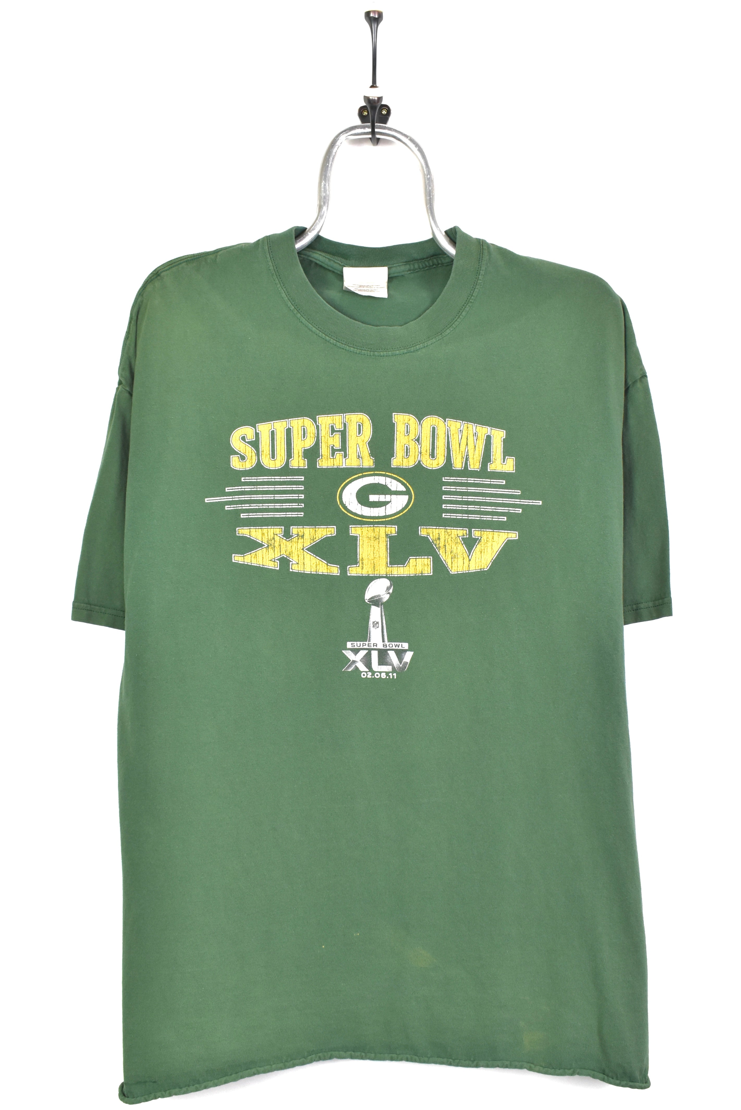 Modern Green Bay Packers shirt, 2011 NFL Super Bowl graphic tee - large, green PRO SPORT