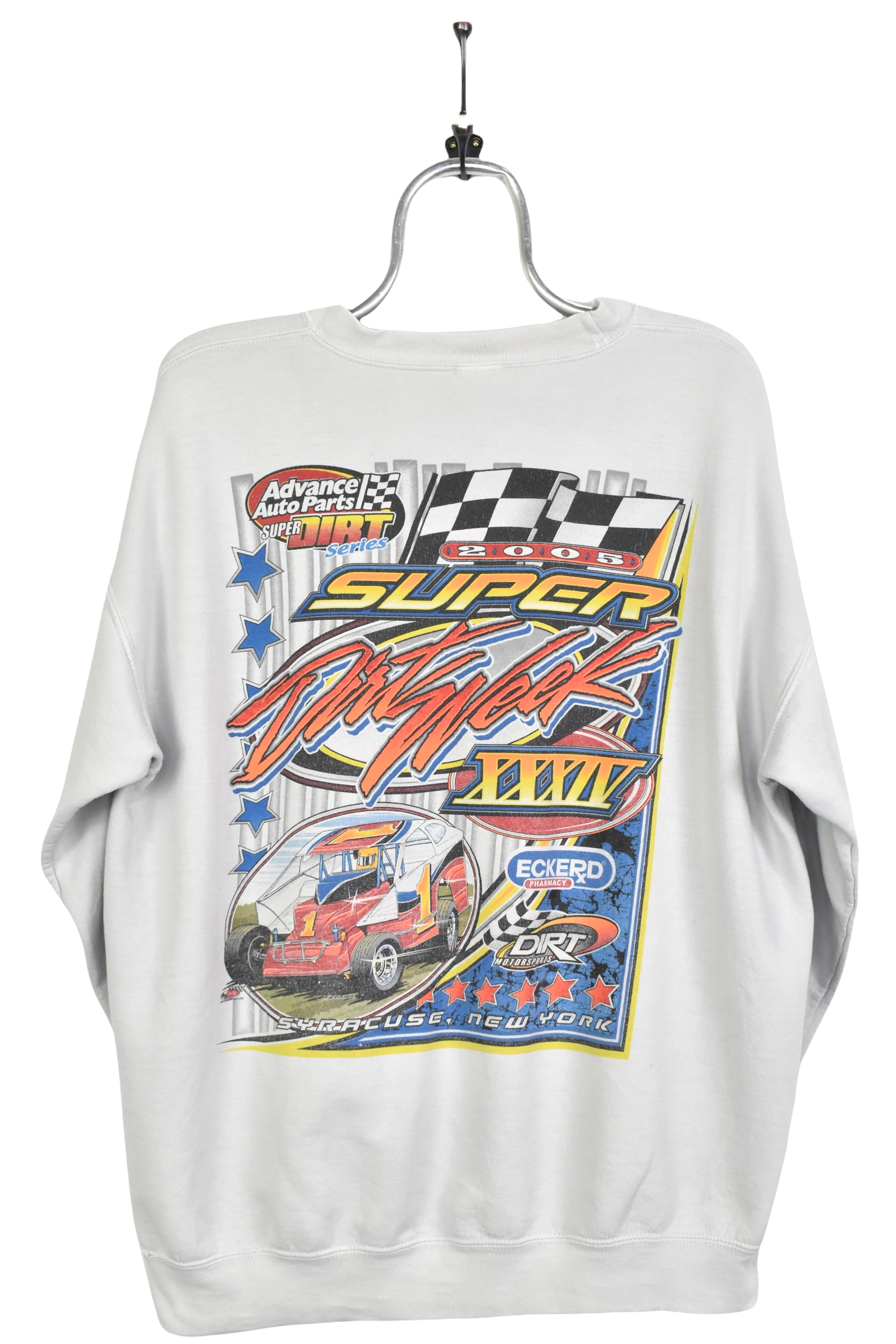 Vintage Super Dirt Series racing grey sweatshirt | XL NASCAR / RACING