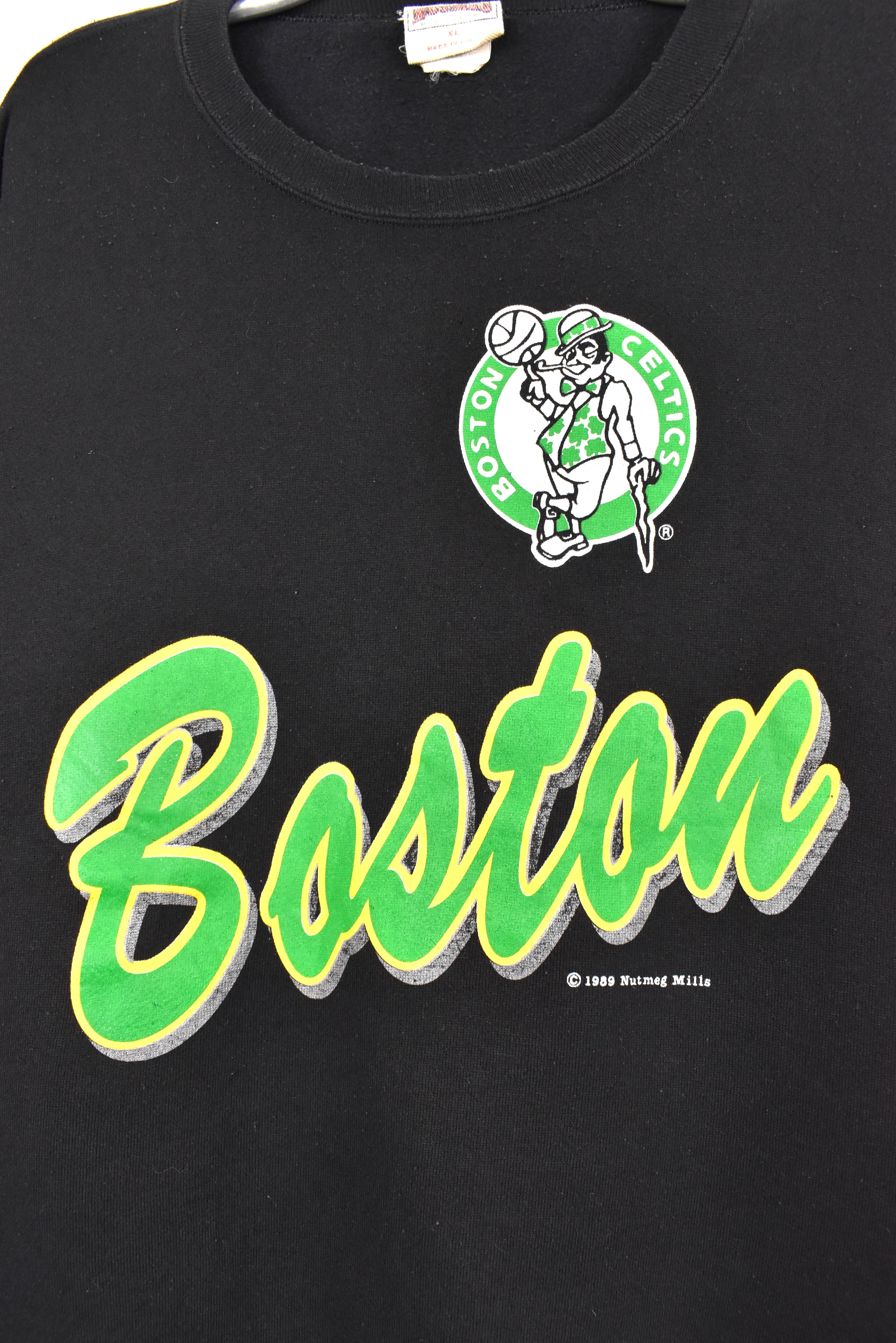 Vintage Boston Celtics sweatshirt, 1989 NBA black graphic crewneck - AU XL PRO SPORT