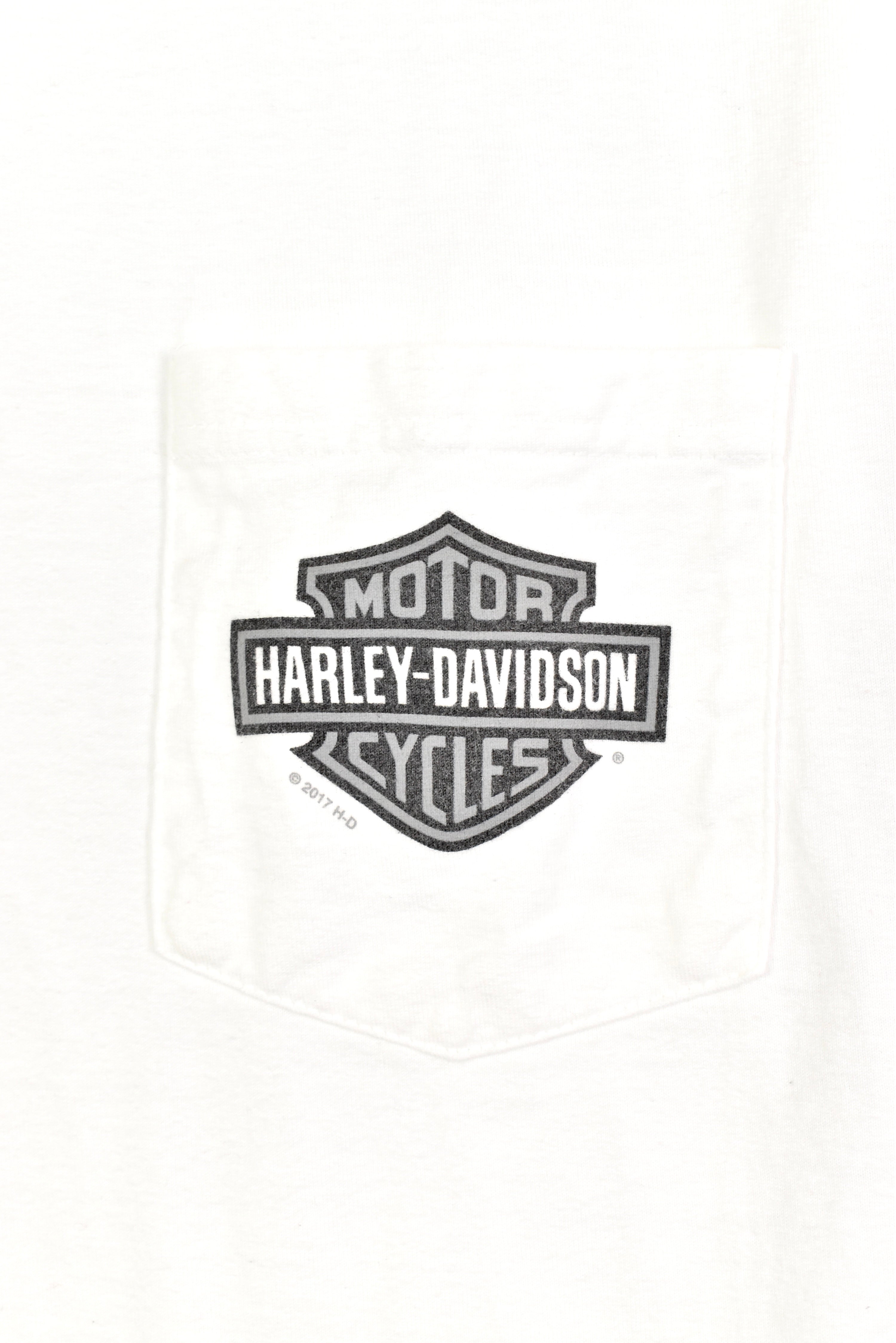 Modern Harley Davidson shirt, 2017 white graphic tee - AU L HARLEY DAVIDSON