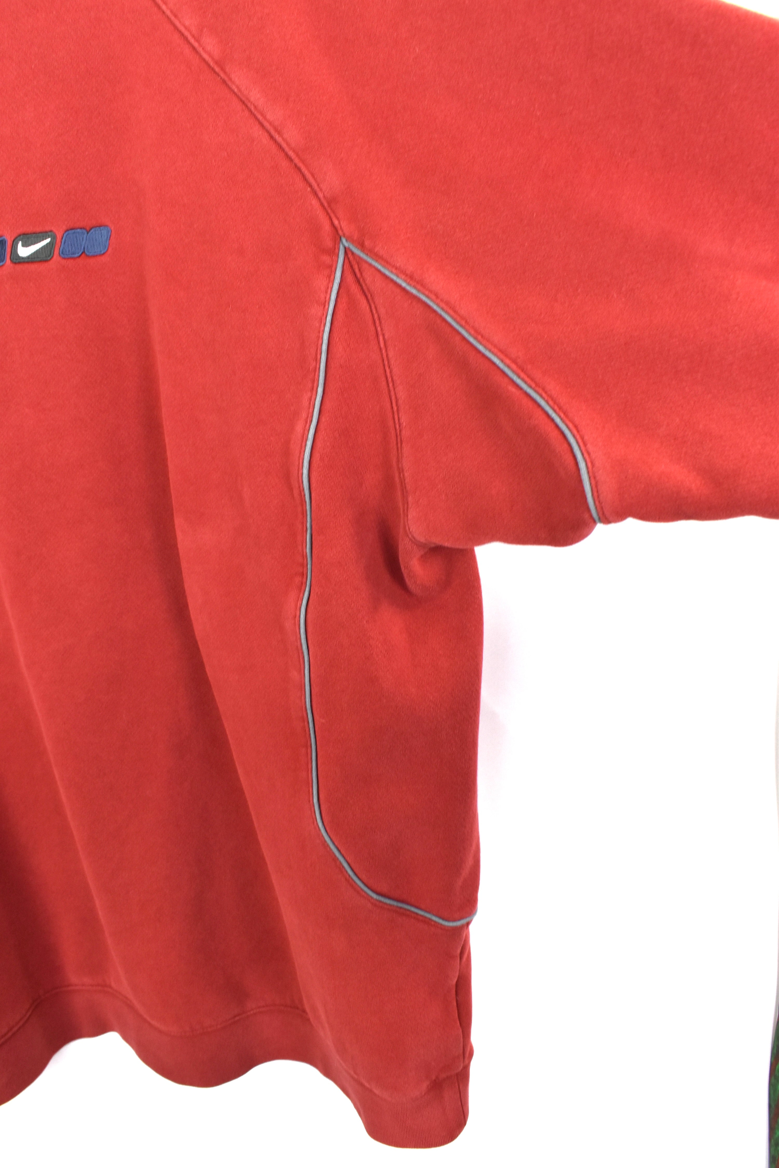 Vintage Nike sweatshirt, embroidered crewneck - XXL, burgundy NIKE
