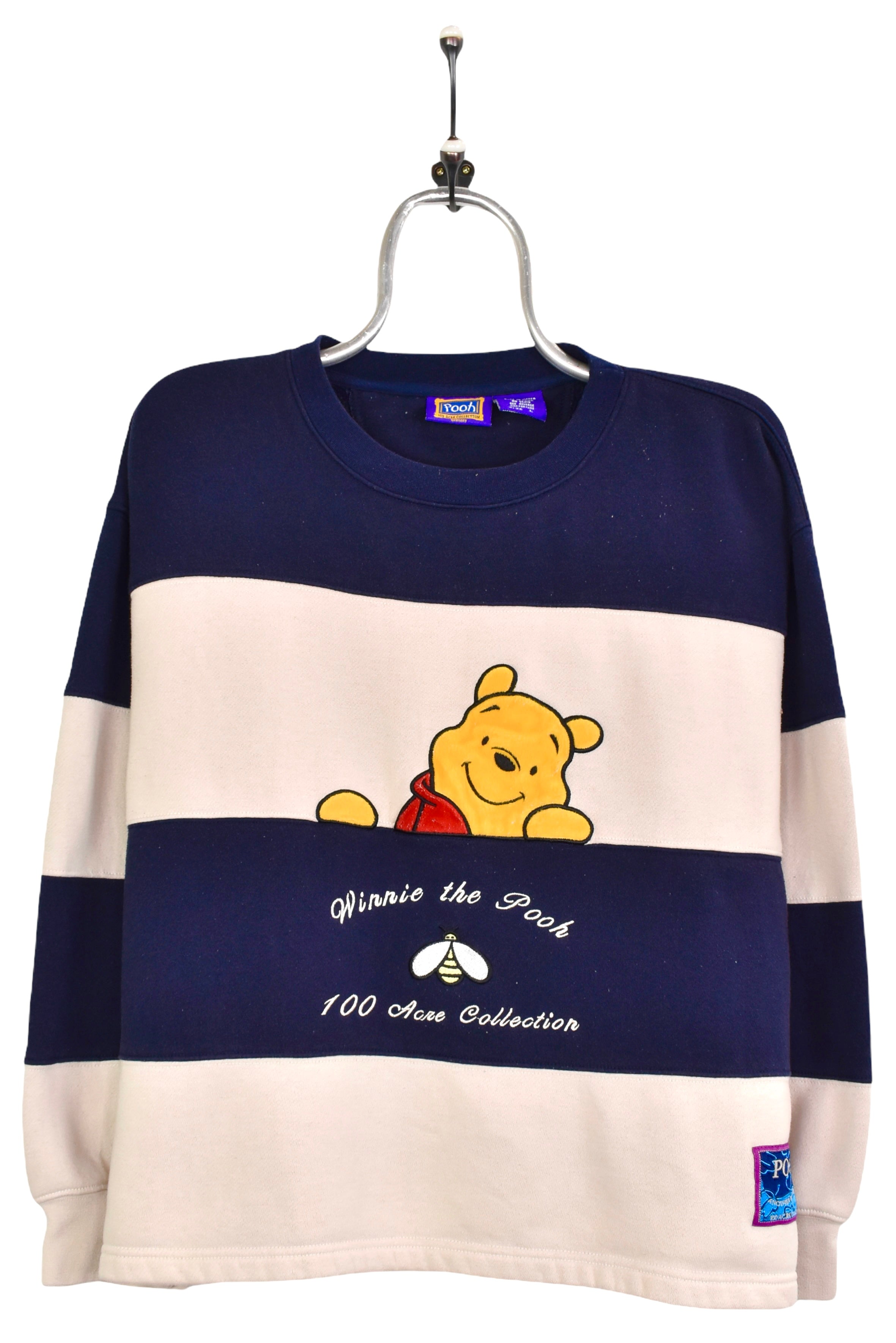 Vintage Women's Disney Pooh embroidered striped sweatshirt | Large DISNEY / CARTOON