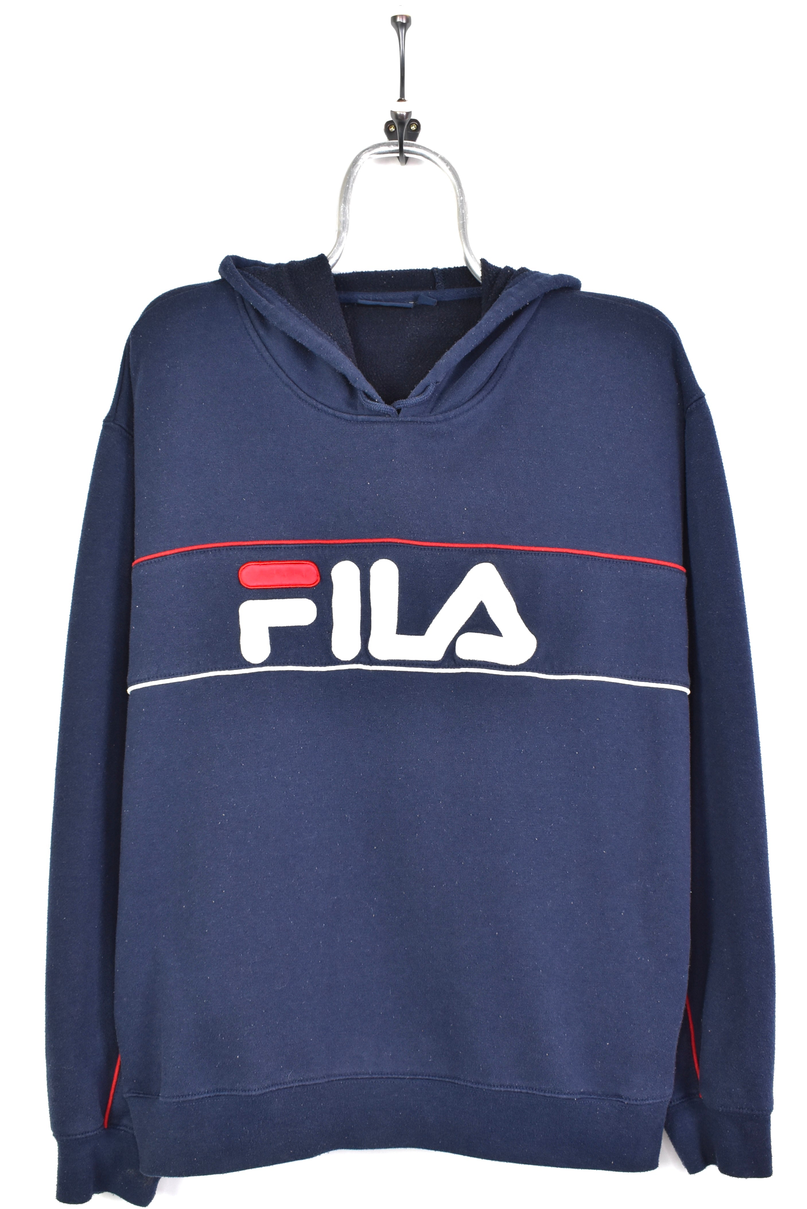 Vintage fila embroidered navy hoodie | large FILA