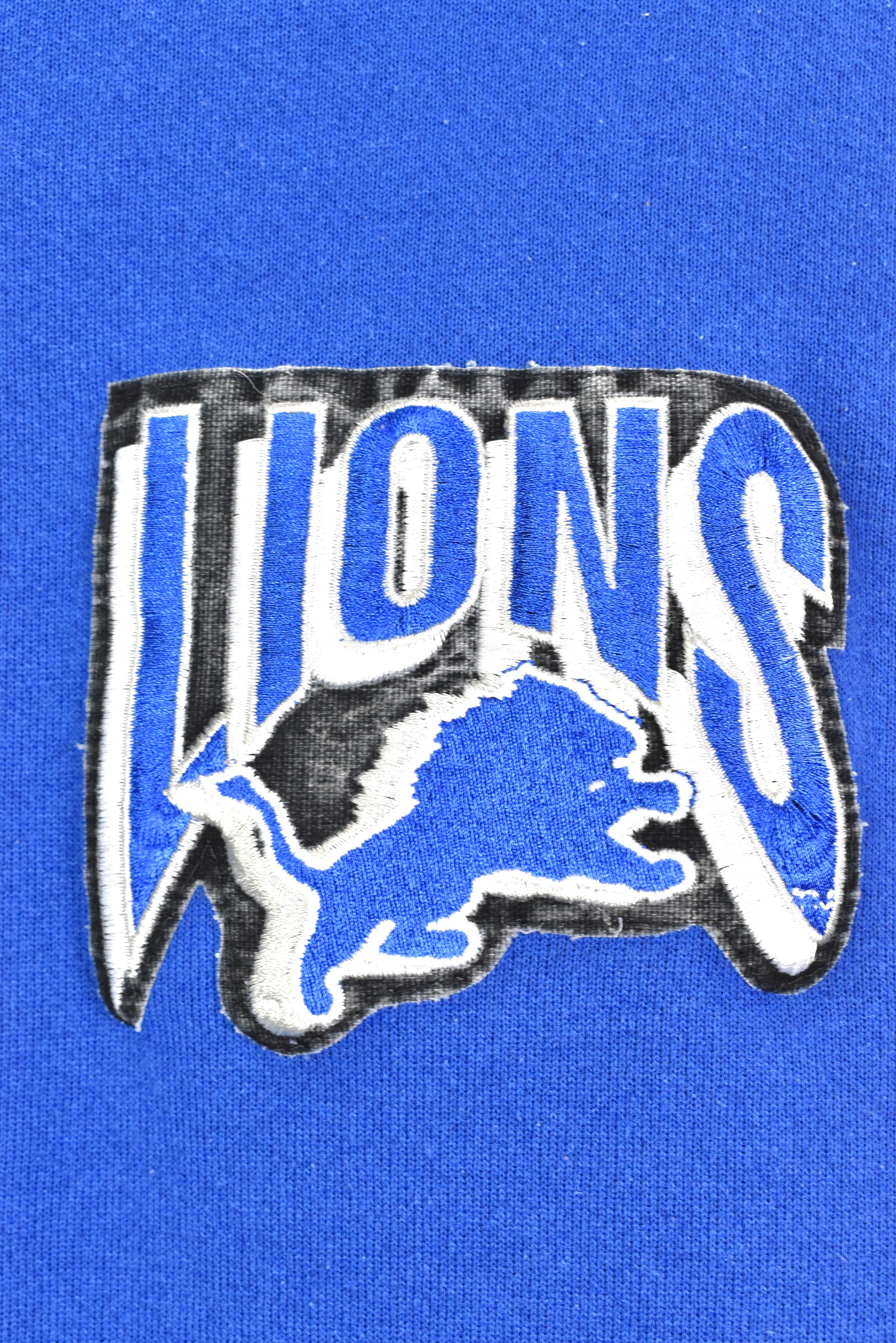 Vintage NFL Detroit lions embroidered turtle neck blue sweatshirt | XL PRO SPORT