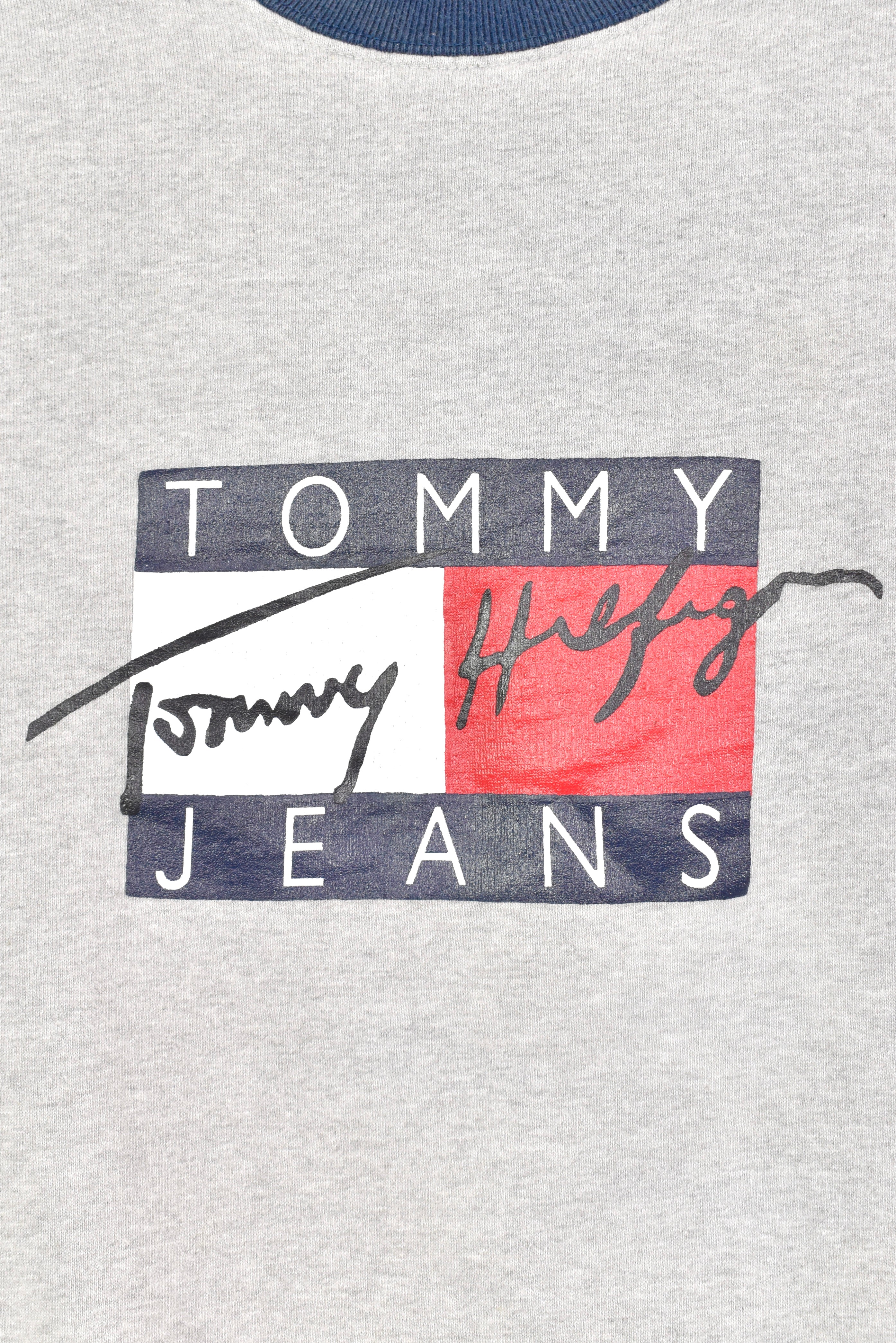 Vintage Women's Tommy Hilfiger grey sweatshirt | Small TOMMY HILFIGER