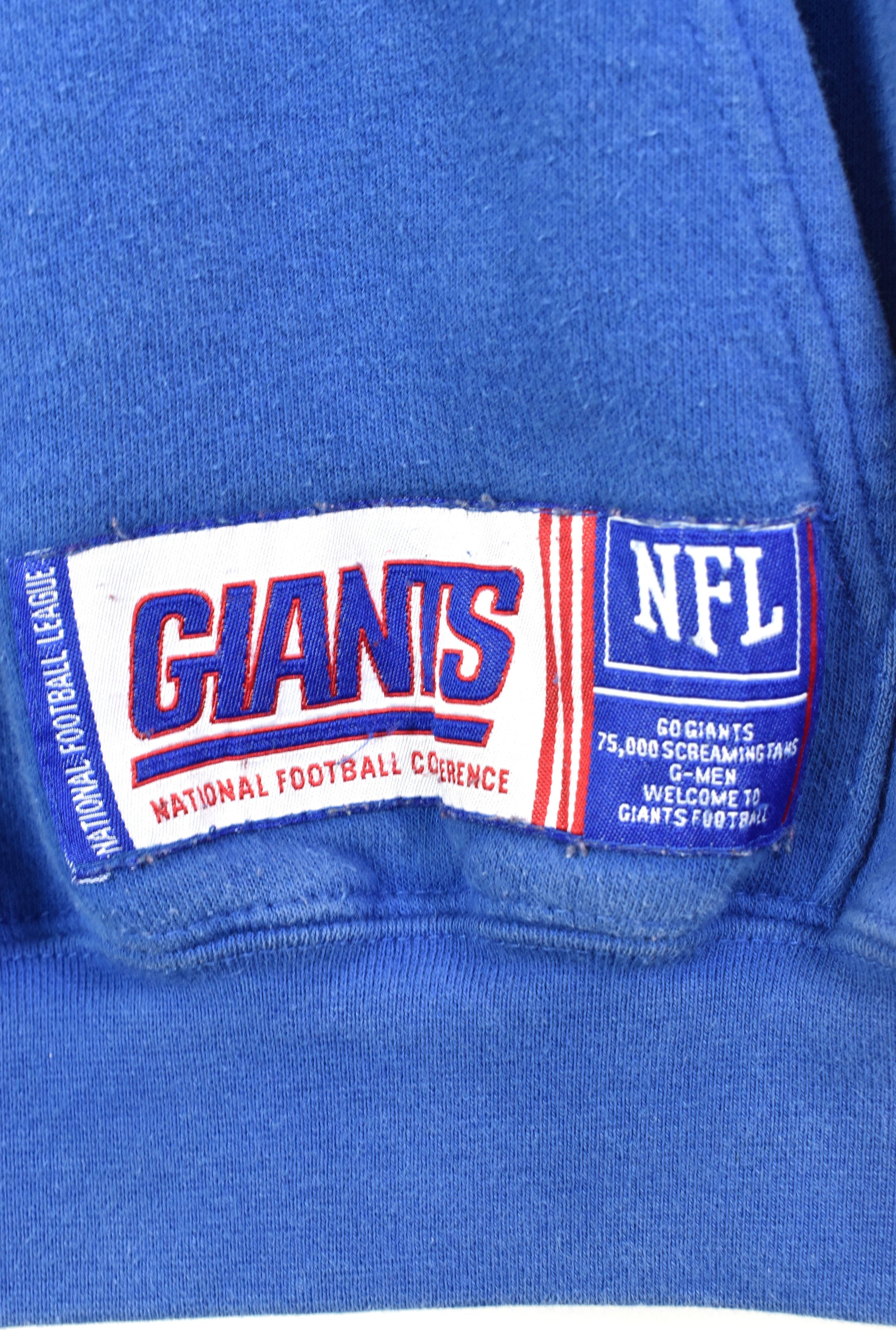 VINTAGE NFL NEW YORK GIANTS EMBROIDERED BLUE HOODIE | XXL PRO SPORT