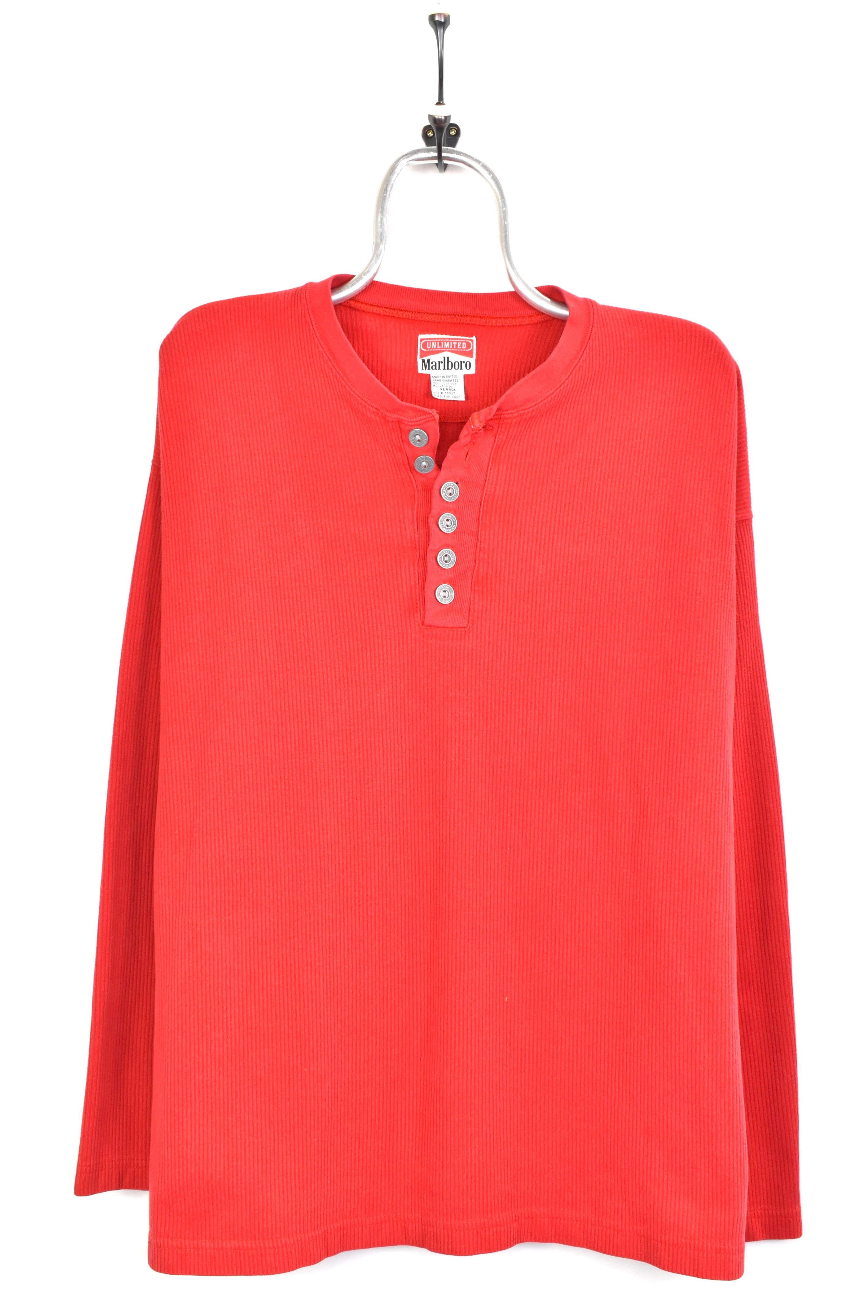 Vintage Marlboro ribbed red sweatshirt | XL MARLBORO