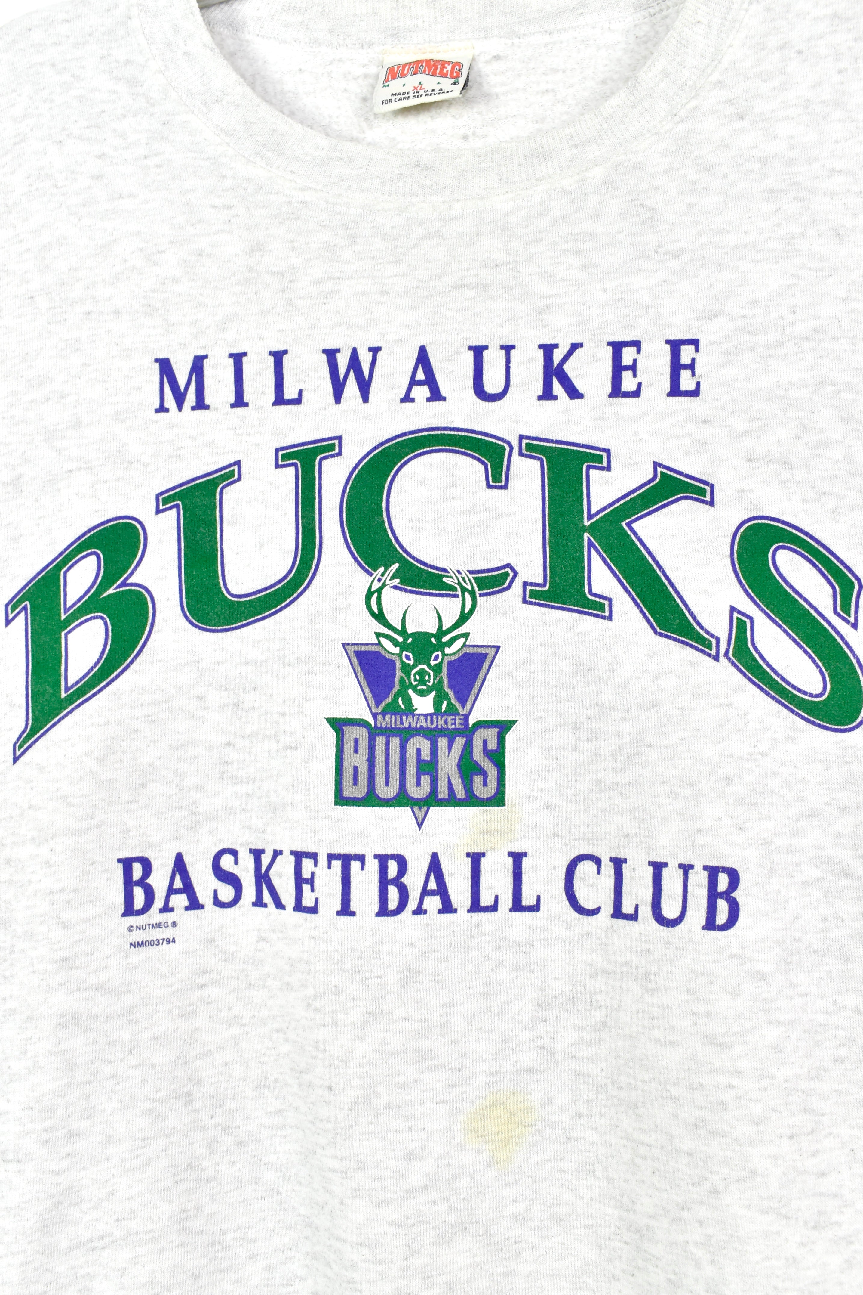 Milwaukee Bucks Sweatshirt, Nba Basketball Vintage Unisex Hoodie Short  Sleeve