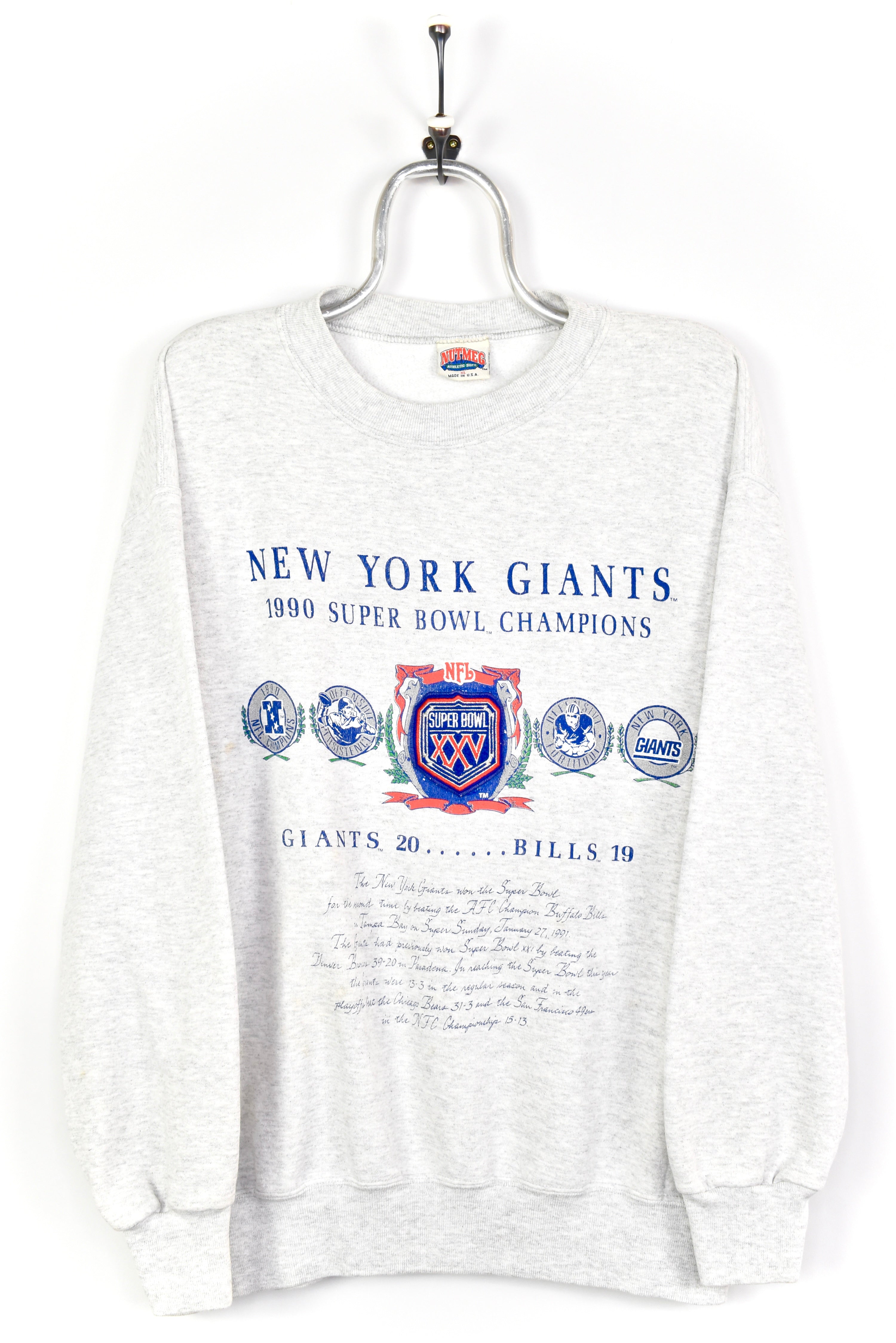 VINTAGE 1991 NFL NEW YORK GIANTS GREY SWEATSHIRT | XL PRO SPORT