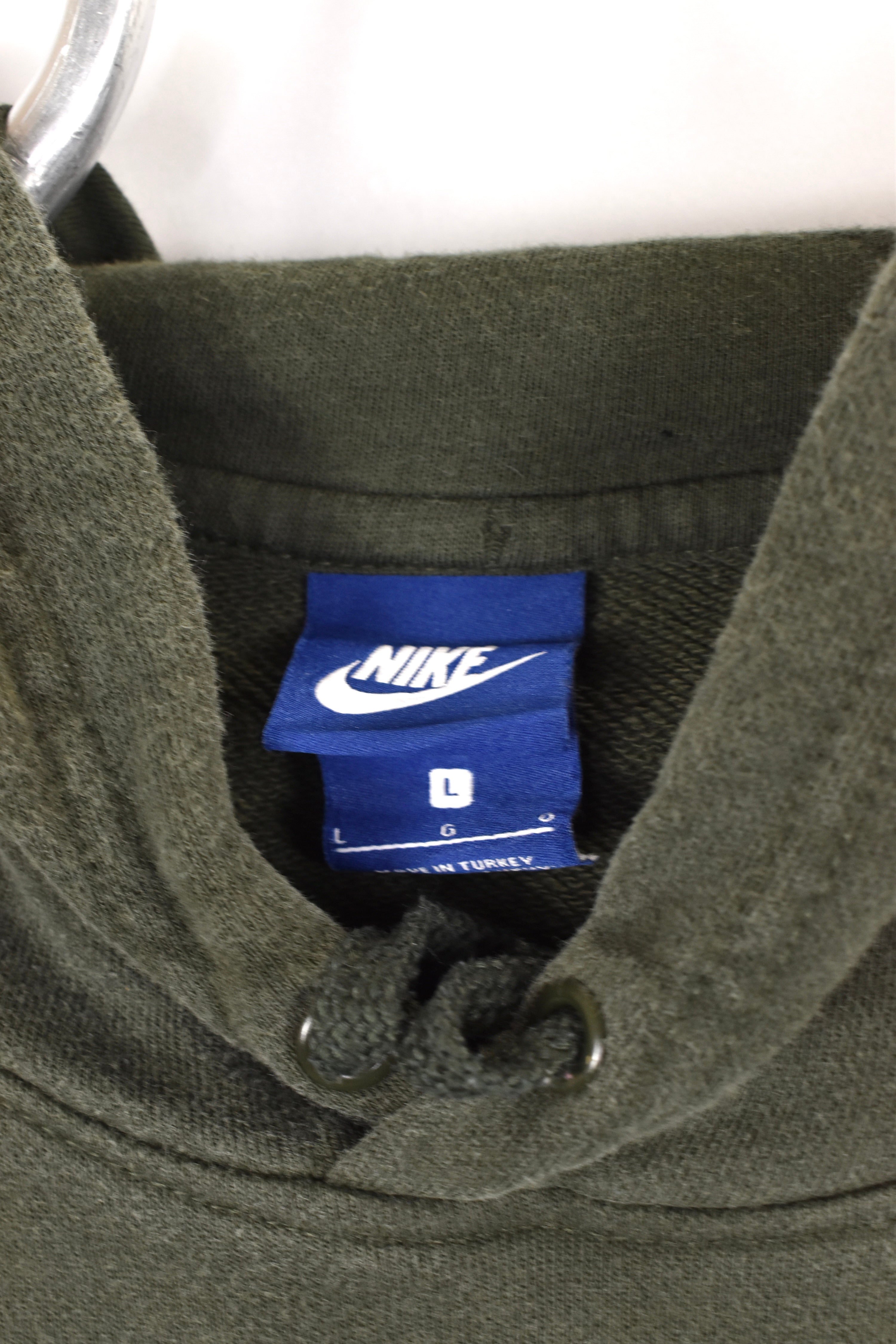 Vintage Nike hoodie, green graphic sweatshirt - AU Large NIKE