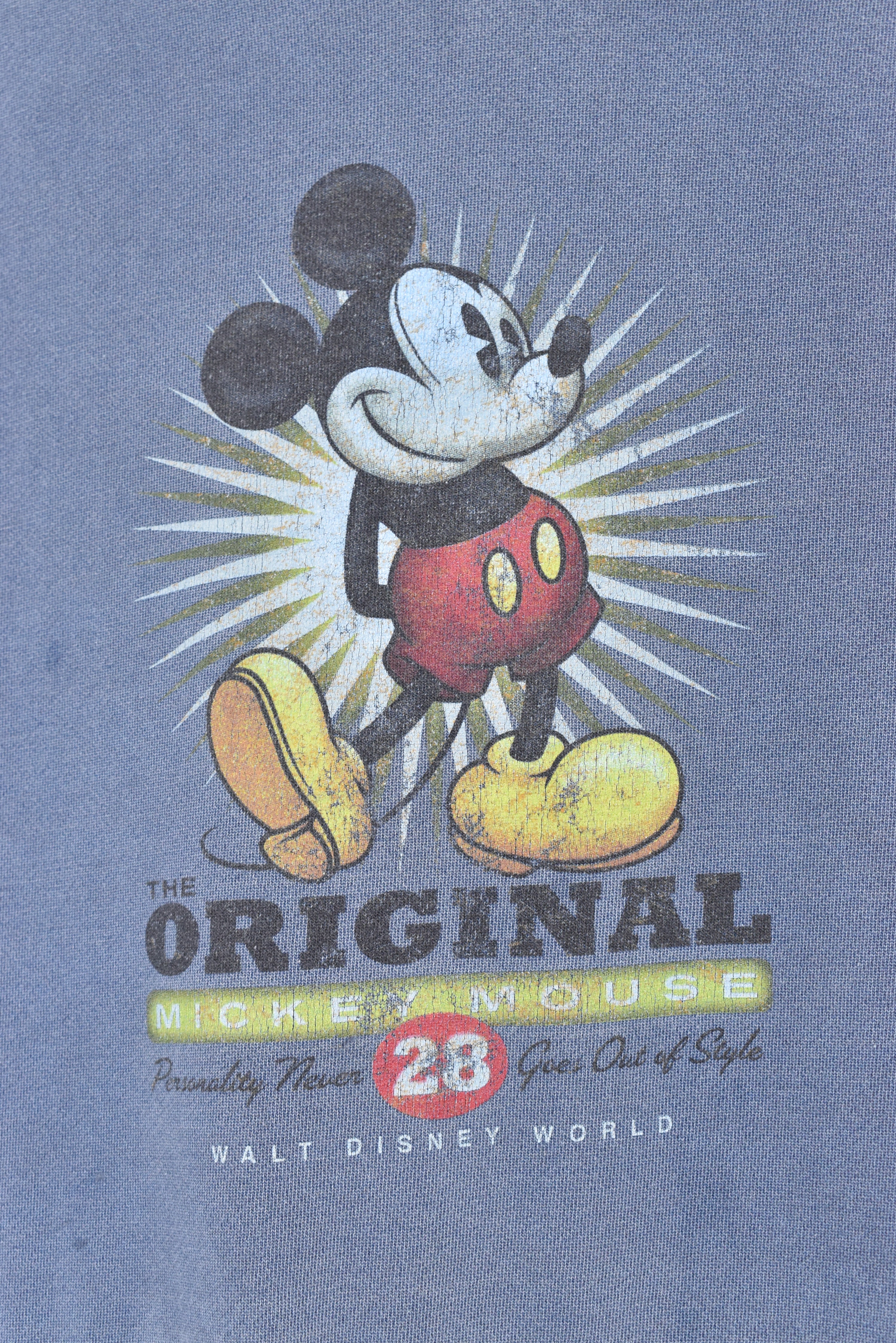 Vintage Mickey Mouse hoodie, long sleeve blue graphic sweatshirt - AU L DISNEY / CARTOON