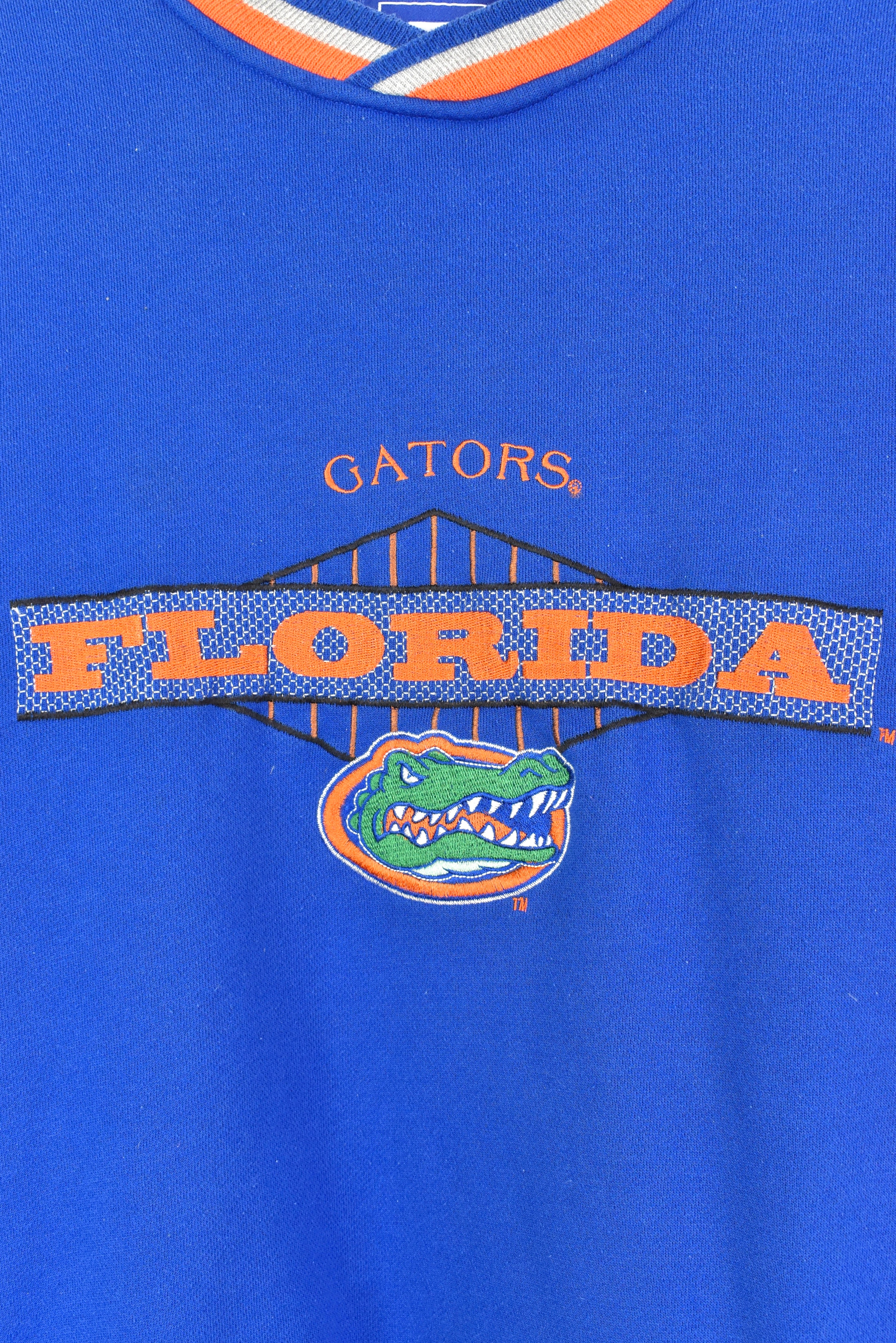 Vintage florida university gators embroidered blue sweatshirt | xxl COLLEGE