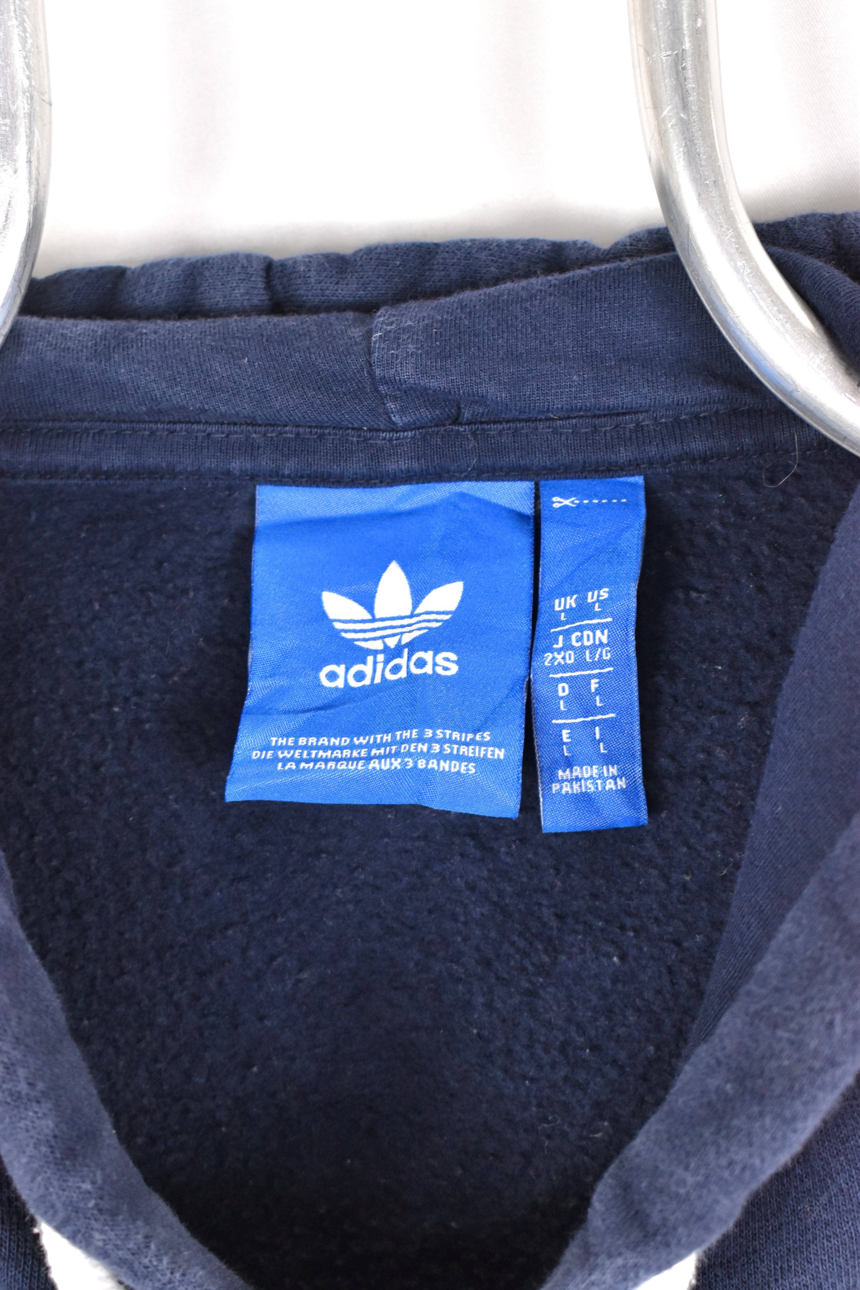 Modern Adidas hoodie, navy blue graphic sweatshirt - AU L ADIDAS