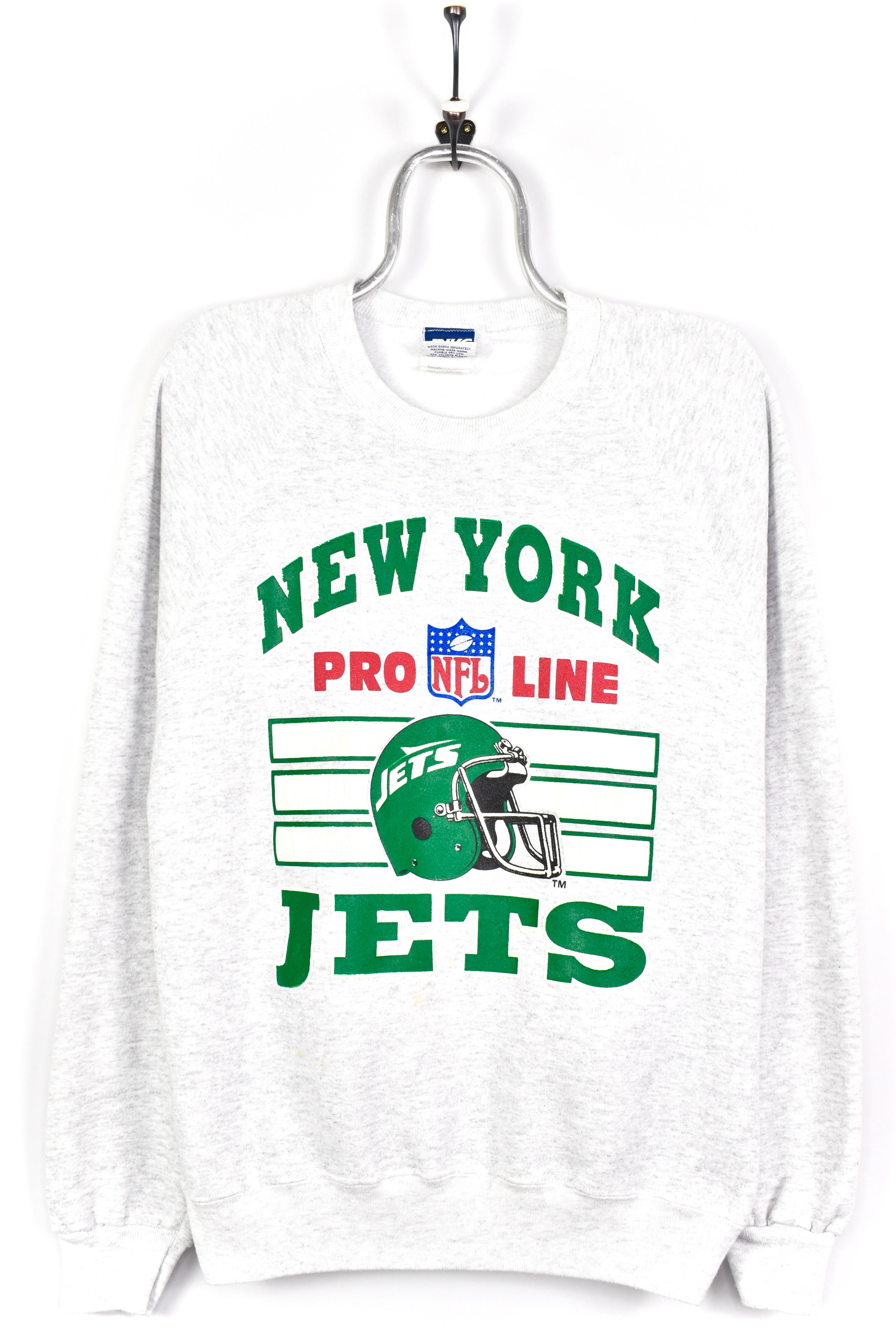 VINTAGE NFL NEW YORK JETS GREY SWEATSHIRT | XL PRO SPORT