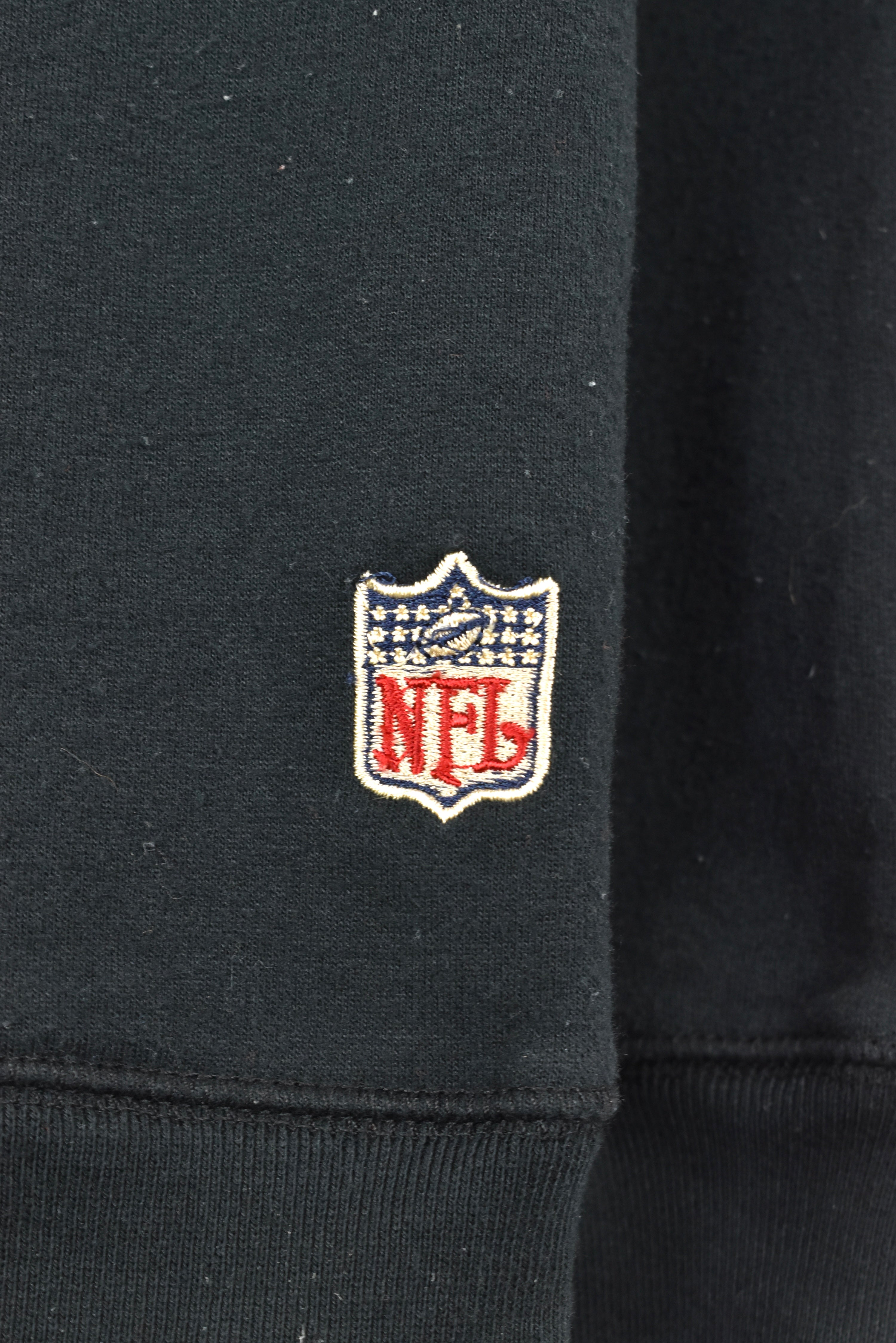 VINTAGE NFL NEW YORK JETS EMBROIDERED BLACK SWEATSHIRT | MEDIUM PRO SPORT