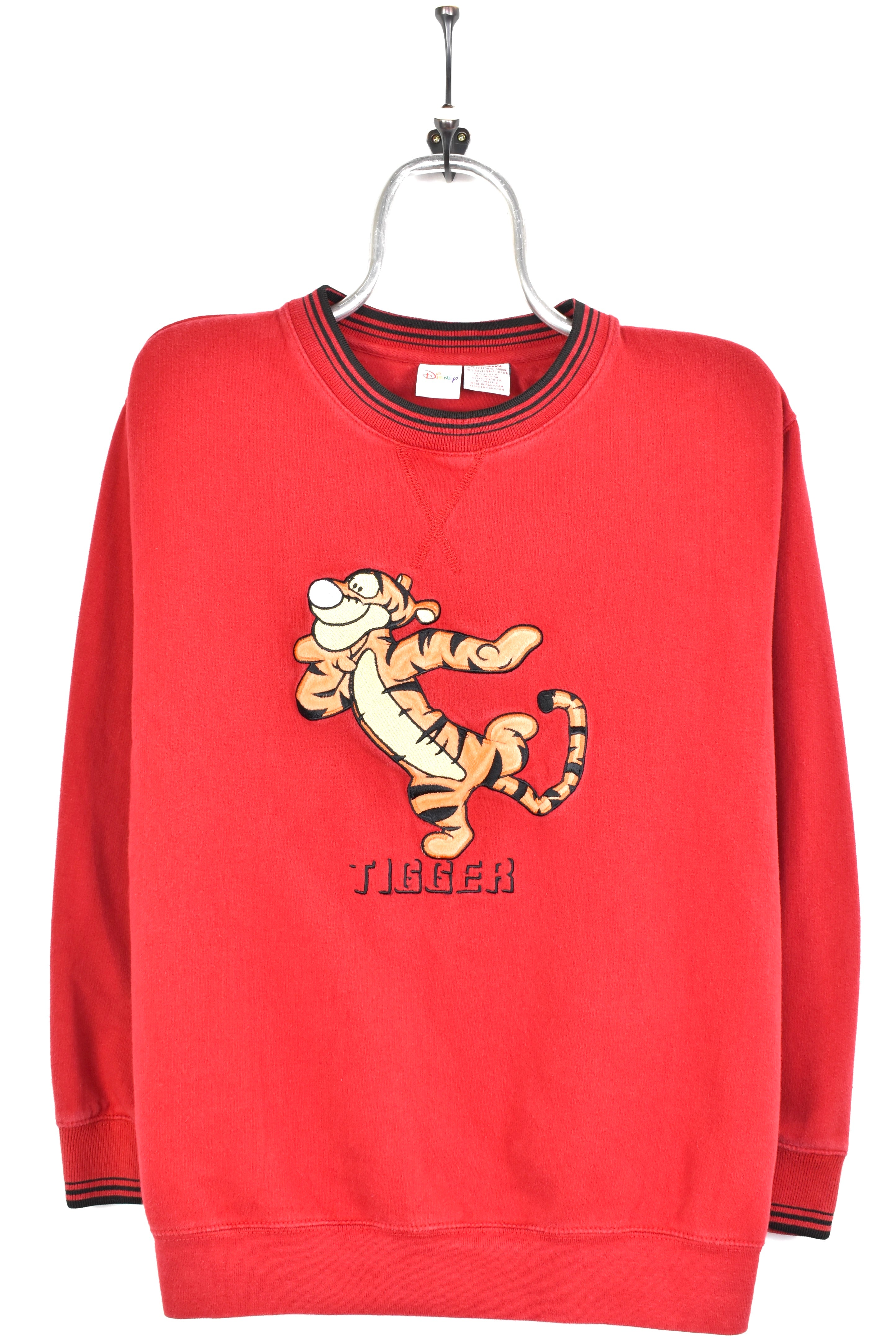 VINTAGE DISNEY TIGGER EMBROIDERED RED SWEATSHIRT | LARGE DISNEY / CARTOON