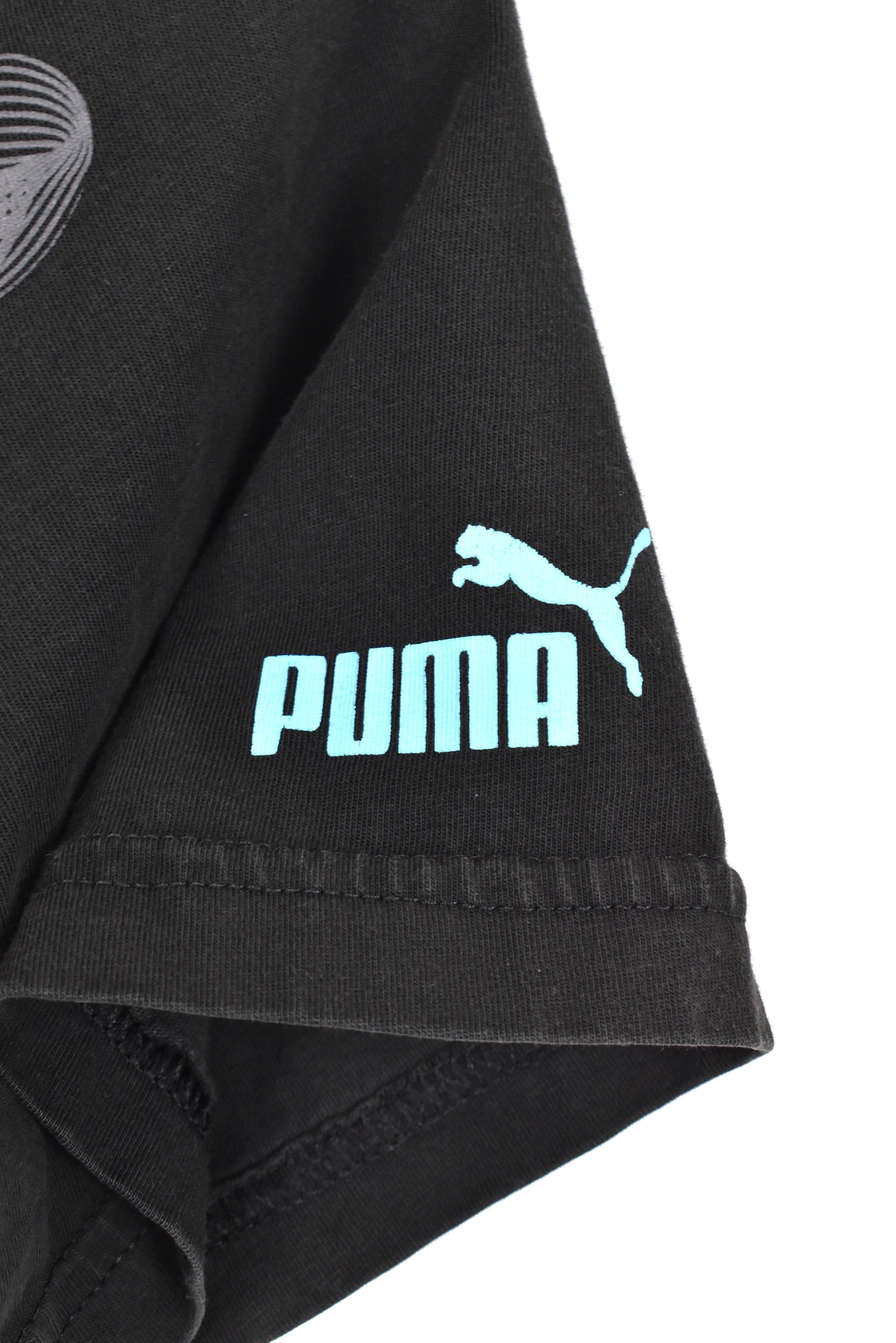 Women's modern Puma shirt, black graphic tee - AU S PUMA