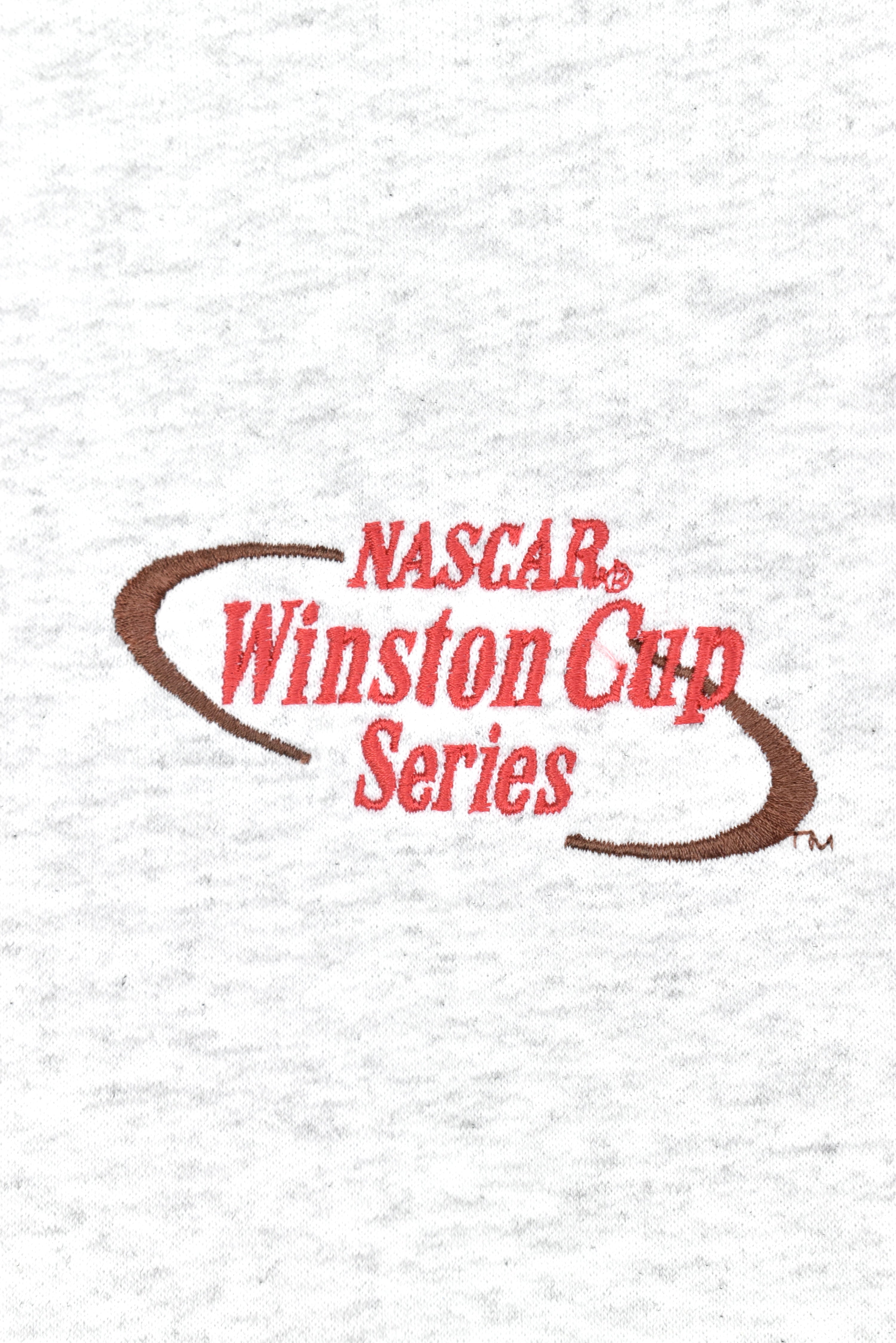 VINTAGE NASCAR EMBROIDERED GREY SWEATSHIRT | MEDIUM NASCAR / RACING
