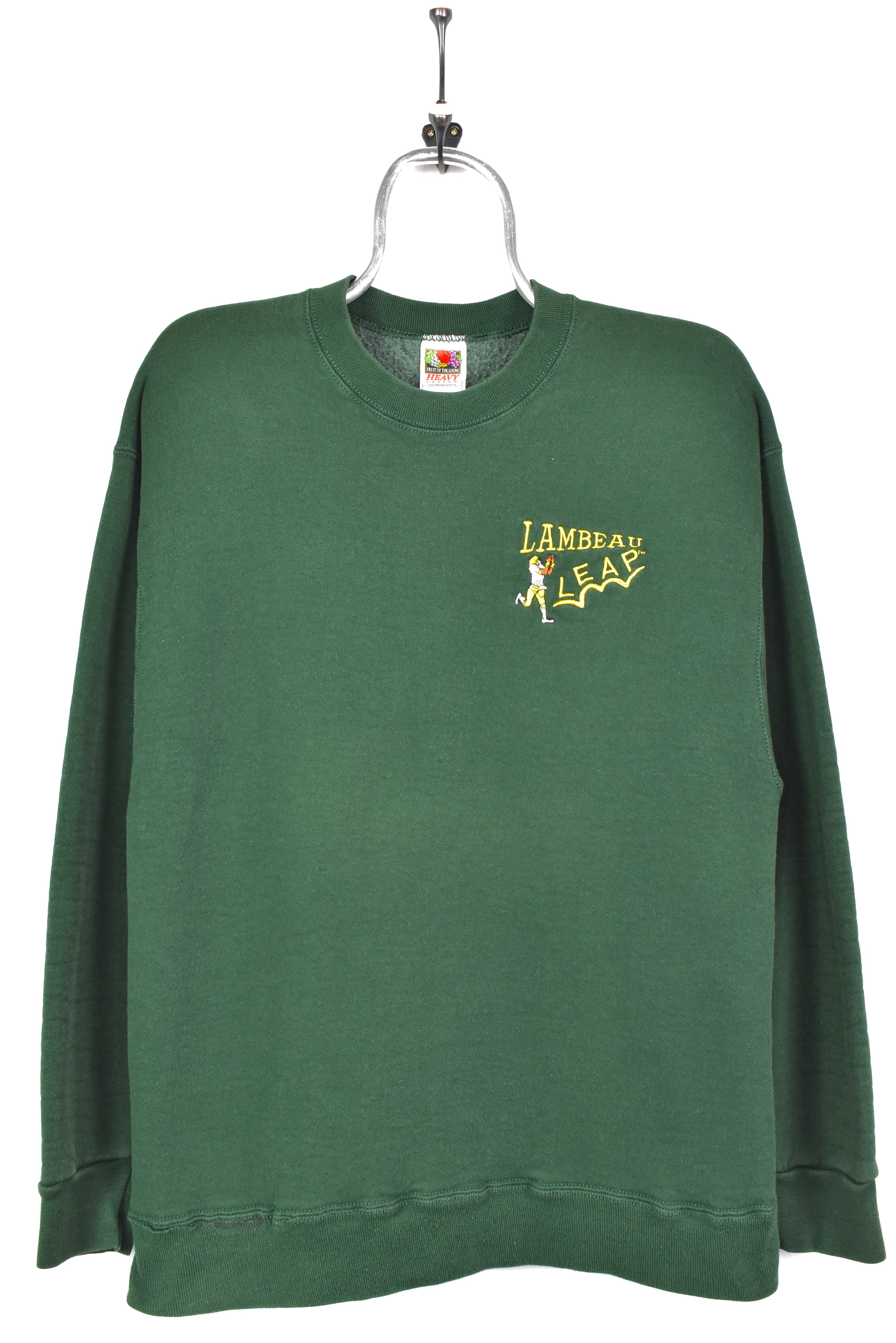 VINTAGE NFL GREEN BAY PACKERS EMBROIDERED GREEN SWEATSHIRT | LARGE PRO SPORT