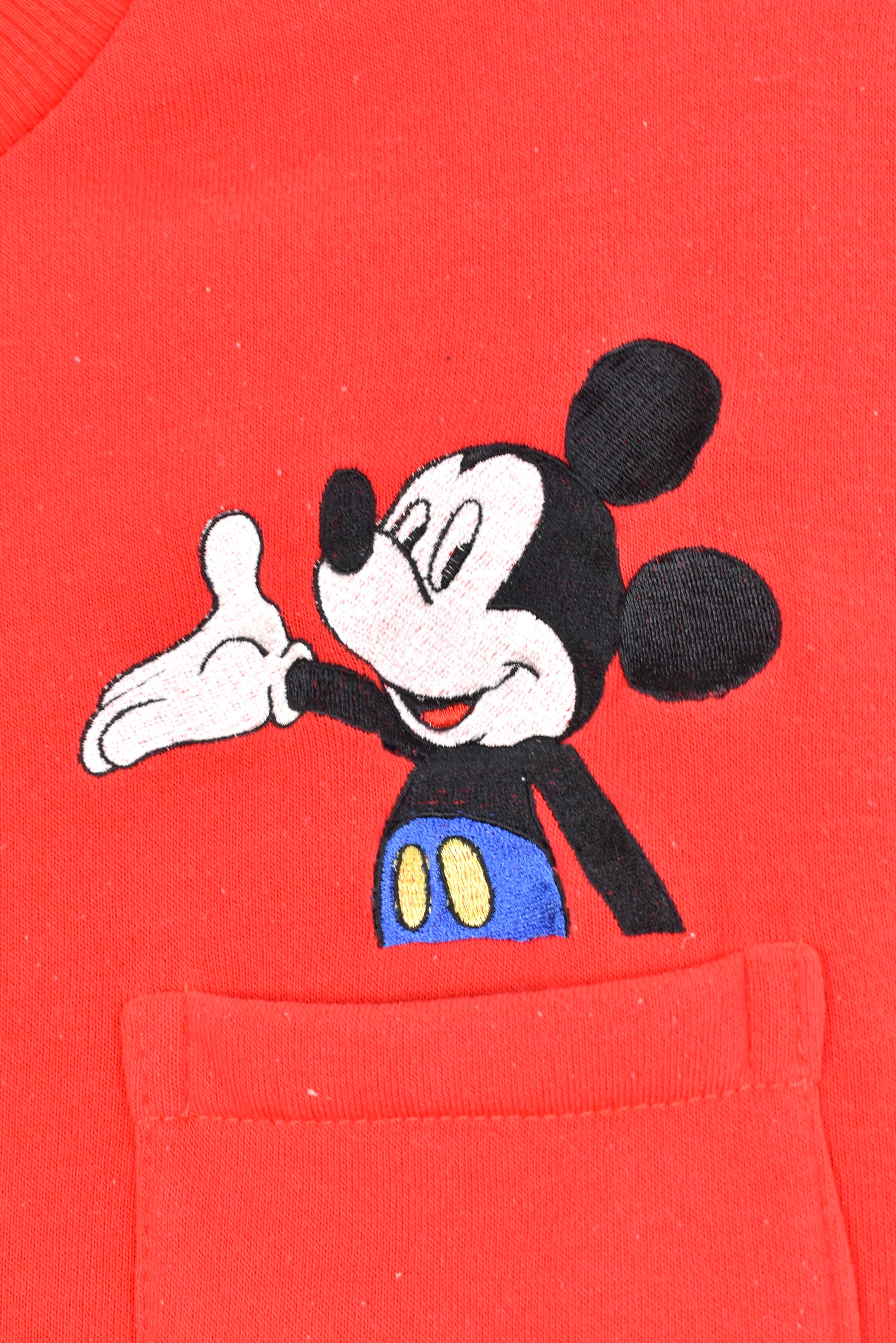 Modern Mickey Mouse sweatshirt, Disney red embroidered crewneck - AU L DISNEY / CARTOON