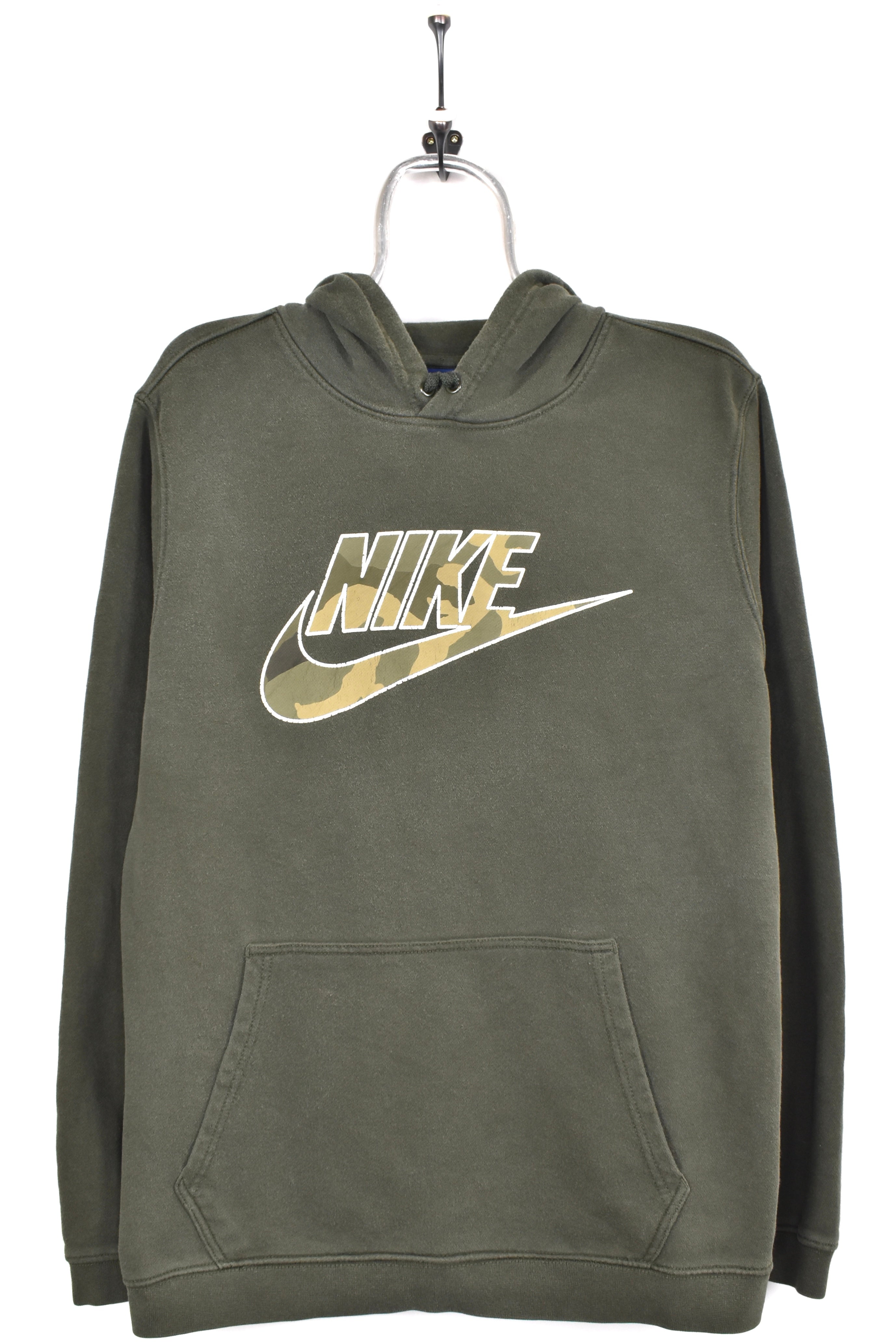 Vintage Nike hoodie, green graphic sweatshirt - AU Large NIKE