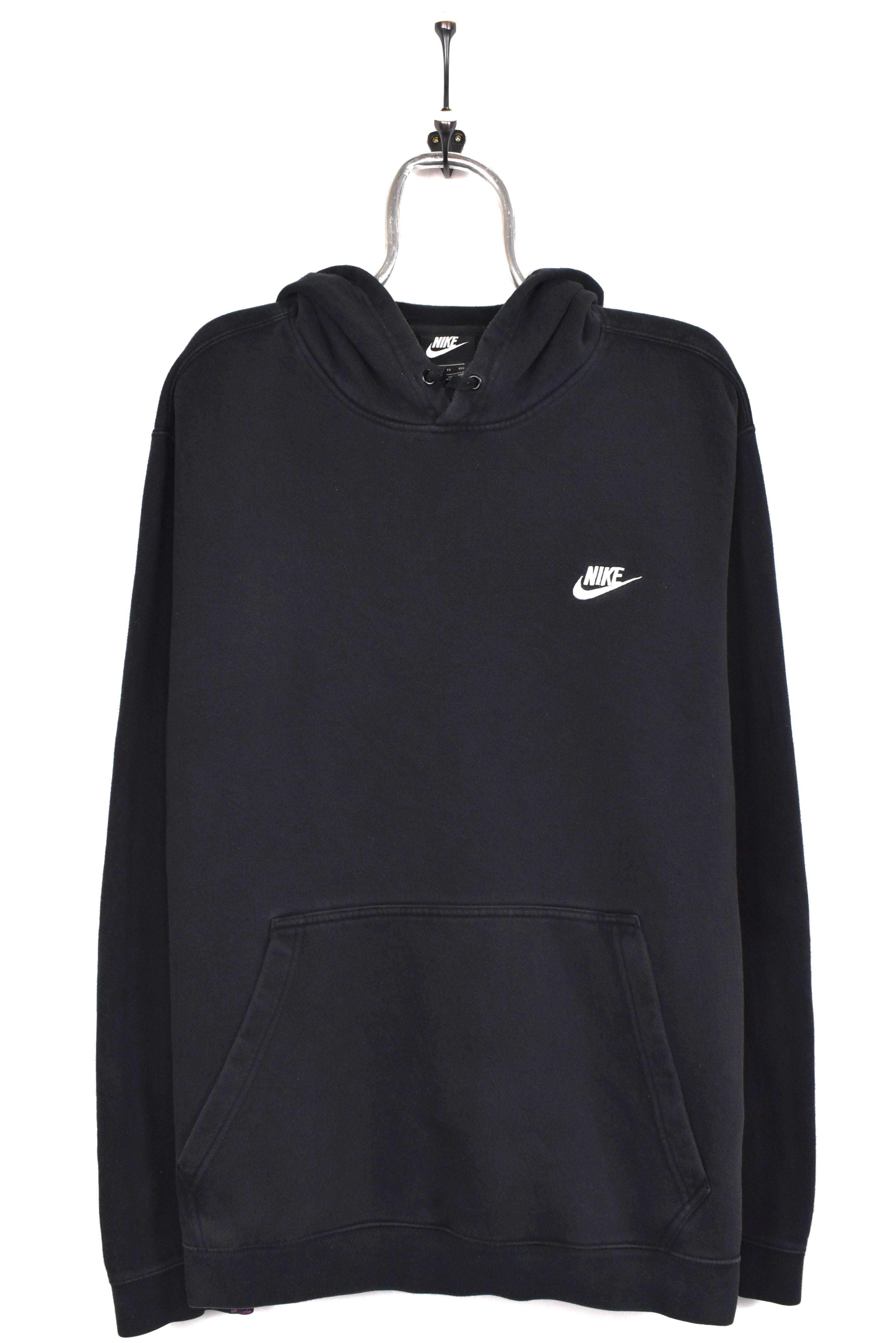Vintage Nike hoodie, black embroidered sweatshirt - AU XXL
